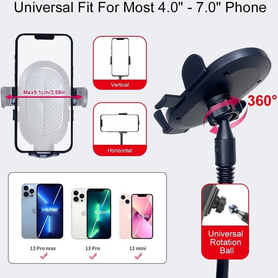 Soporte de teléfono de doble taza JINKEY GT10090 ajustable