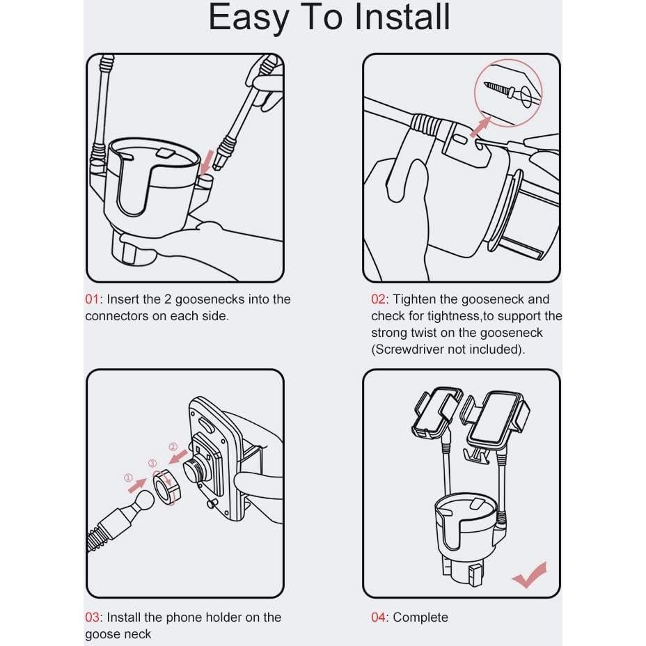 Soporte de teléfono de doble taza JINKEY GT10090 ajustable