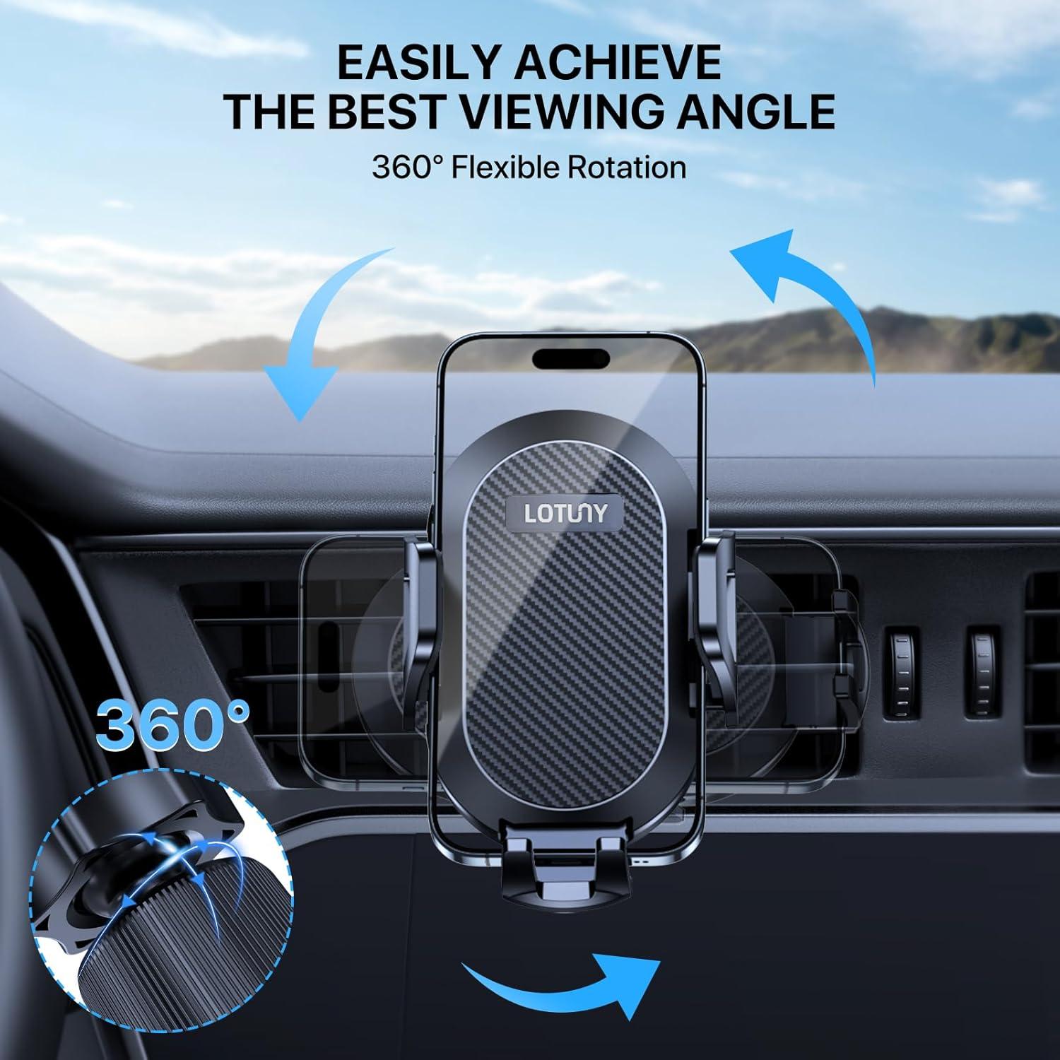 Soporte para Teléfono de Coche Lotuny Ajustable 4-7"