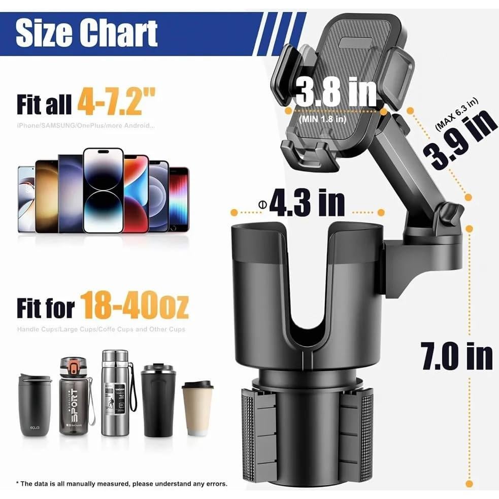 Soporte para Teléfono en Portavasos KOMAFO Ajustable 360°