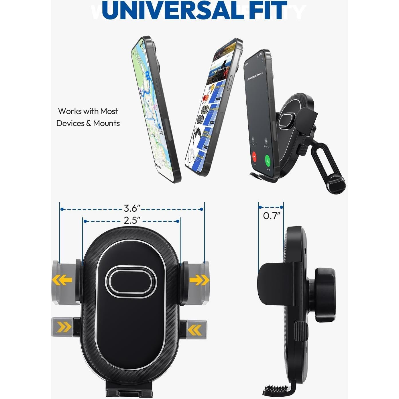 Soporte para teléfono móvil ANONEMOTO 2 en 1 con portavasos