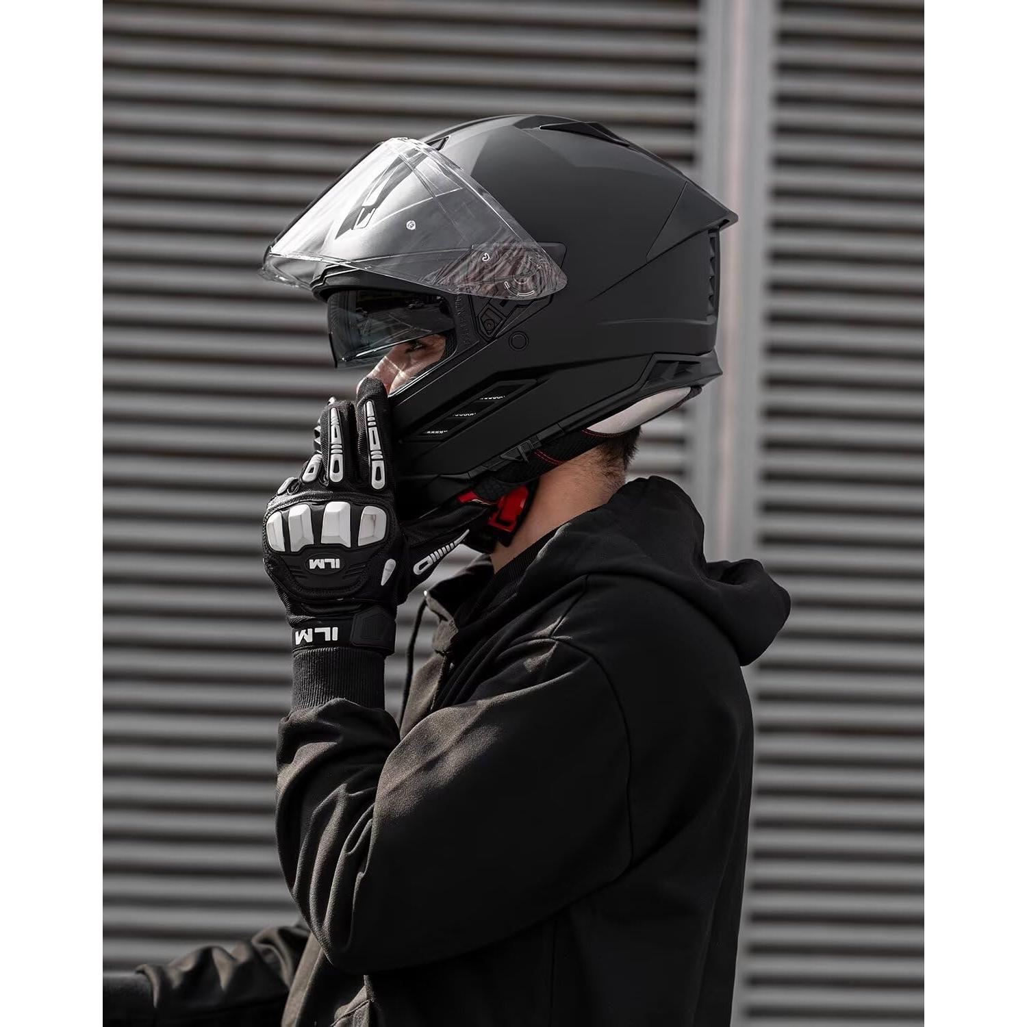 Casco Integral ILM MF568 Doble Visor Negro Mate 2.27kg