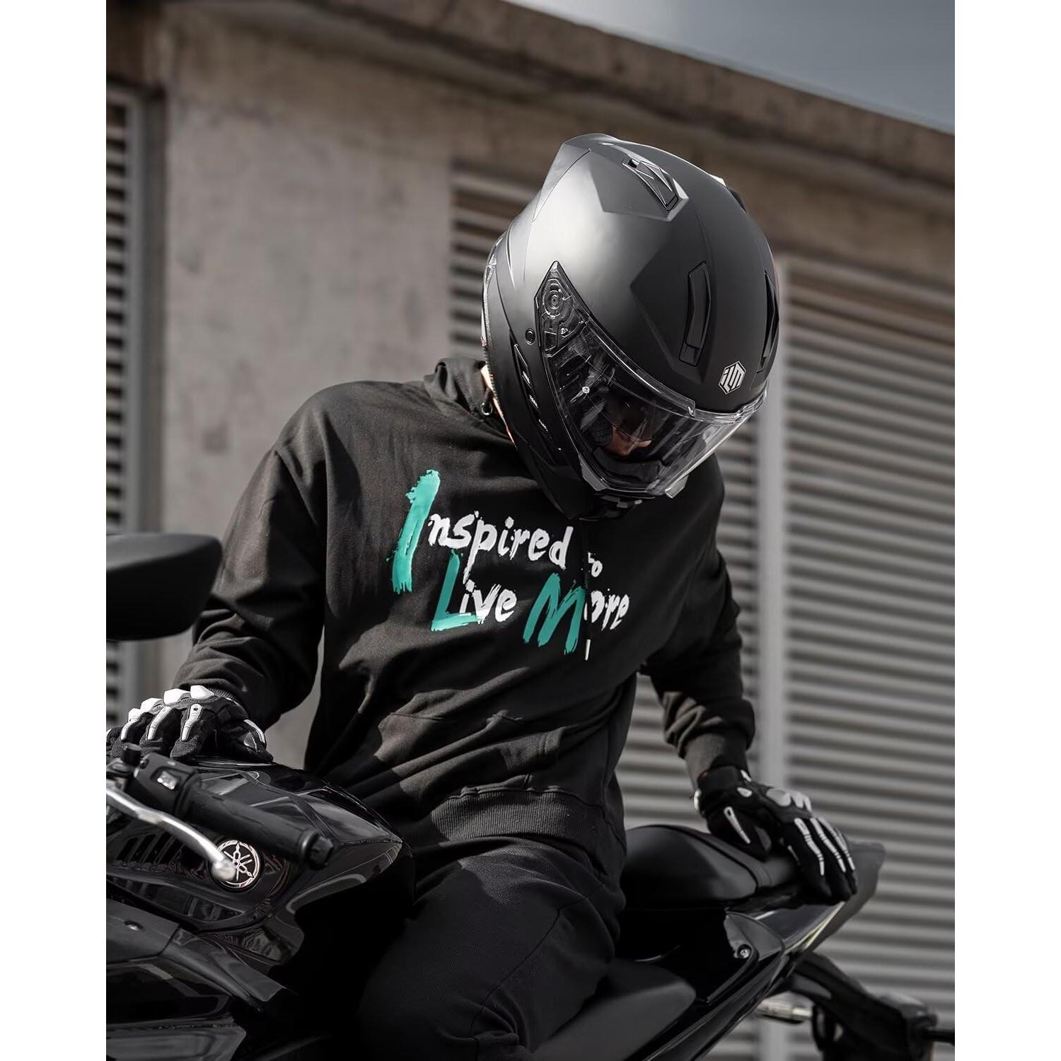 Casco Integral ILM MF568 Doble Visor Negro Mate 2.27kg