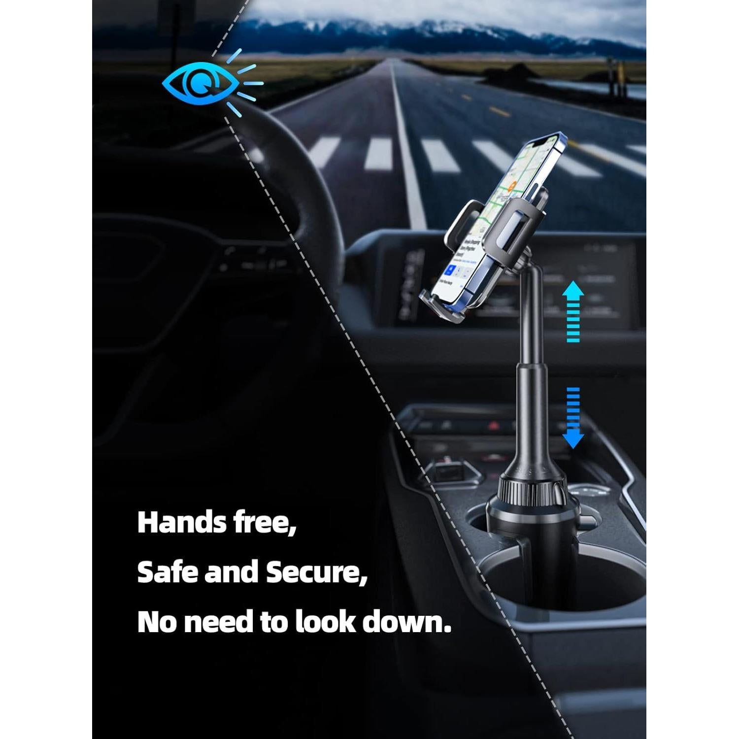 Soporte para teléfono en taza TOPGO ajustable - Negro