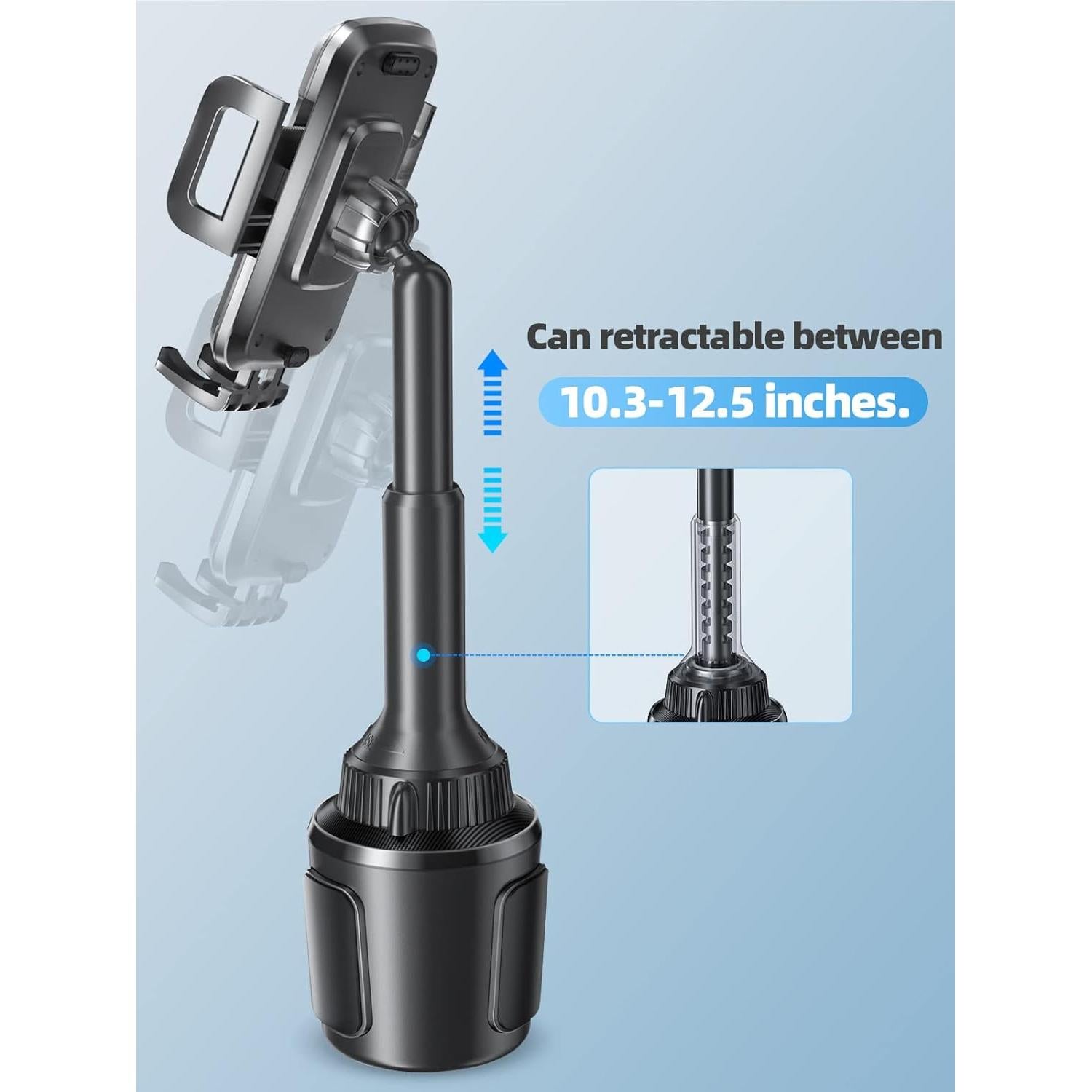 Soporte para teléfono en taza TOPGO ajustable - Negro