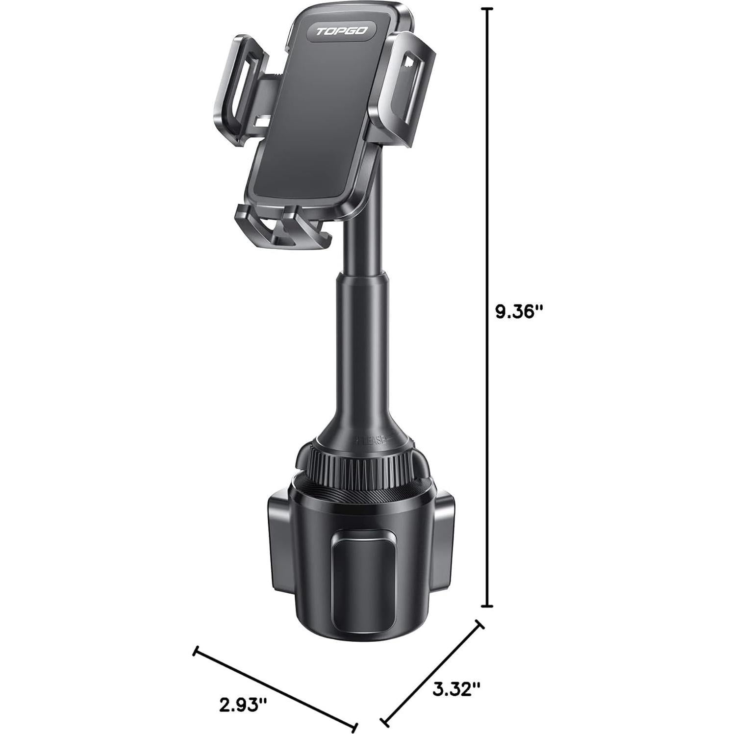 Soporte para teléfono en taza TOPGO ajustable - Negro
