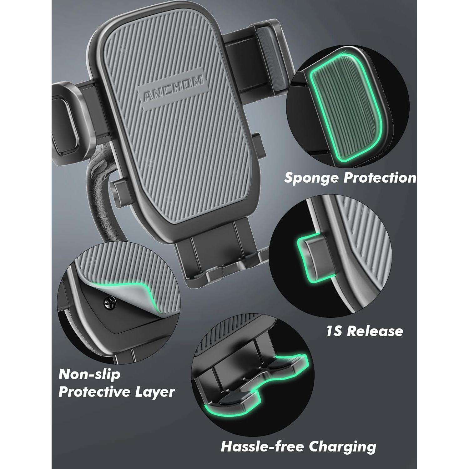 Soporte para Teléfono de Coche ANCHOM Ajustable 360°