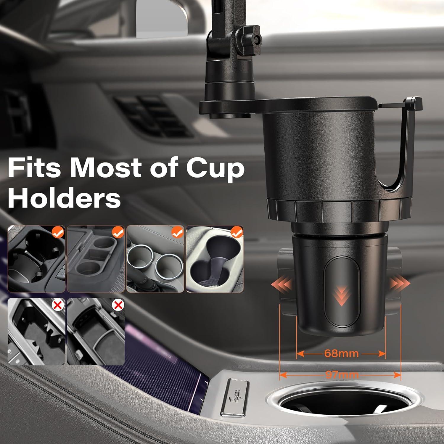 Soporte 2 en 1 para teléfono y taza APPS2Car - Ajustable