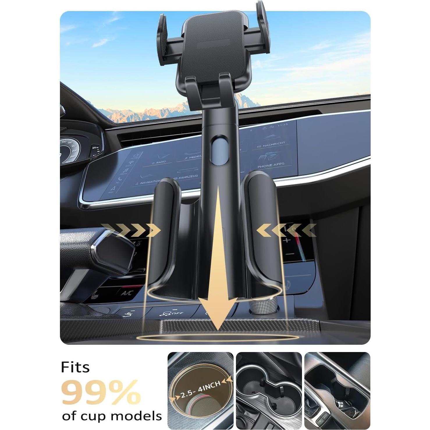 Soporte para Teléfono en Portavasos TRYONE Ajustable 4-7"