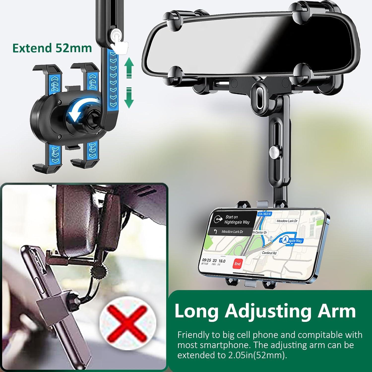 Soporte para Teléfono en Espejo Retrovisor PKYAA 360° Ajustable