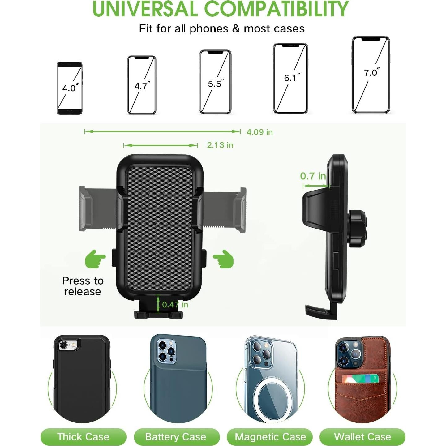 Soporte para teléfono en taza EOCAHO 2025 ajustable negro