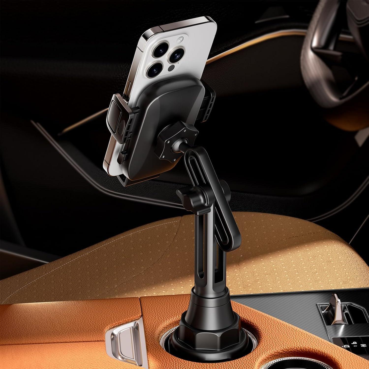 Soporte de Teléfono para Coche Flaviao Ajustable Portavasos 360°