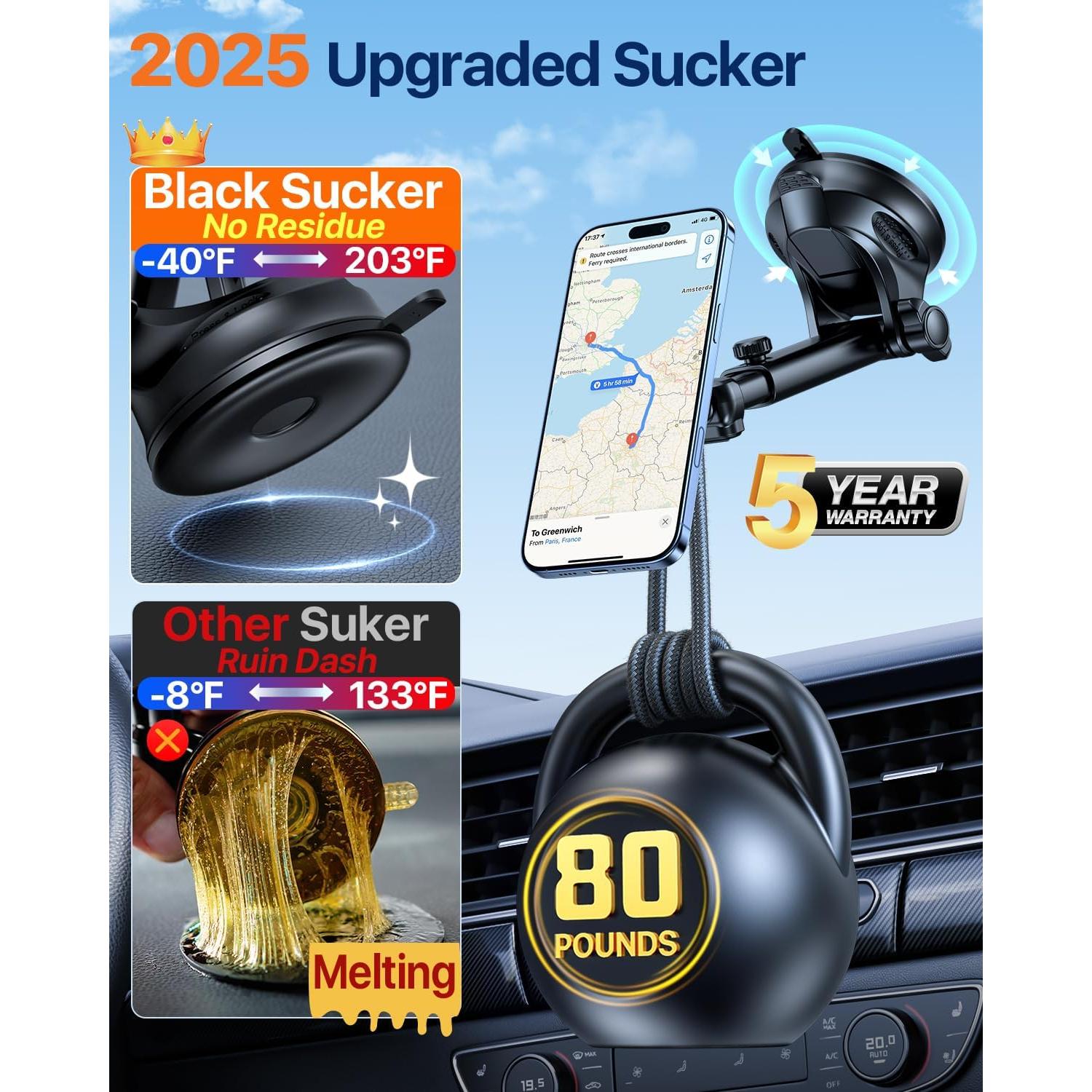 Soporte Magnético para Teléfono HTU para Auto - Negro