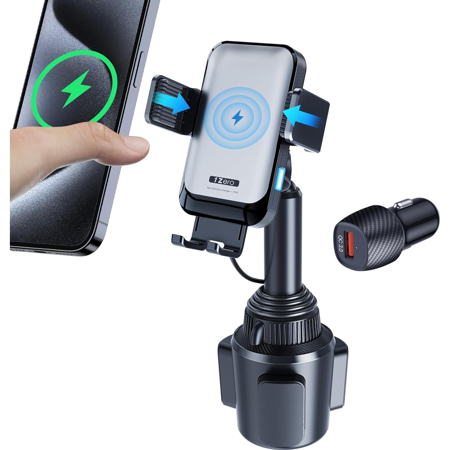 Soporte de teléfono para coche 1Zero con carga inalámbrica 15W