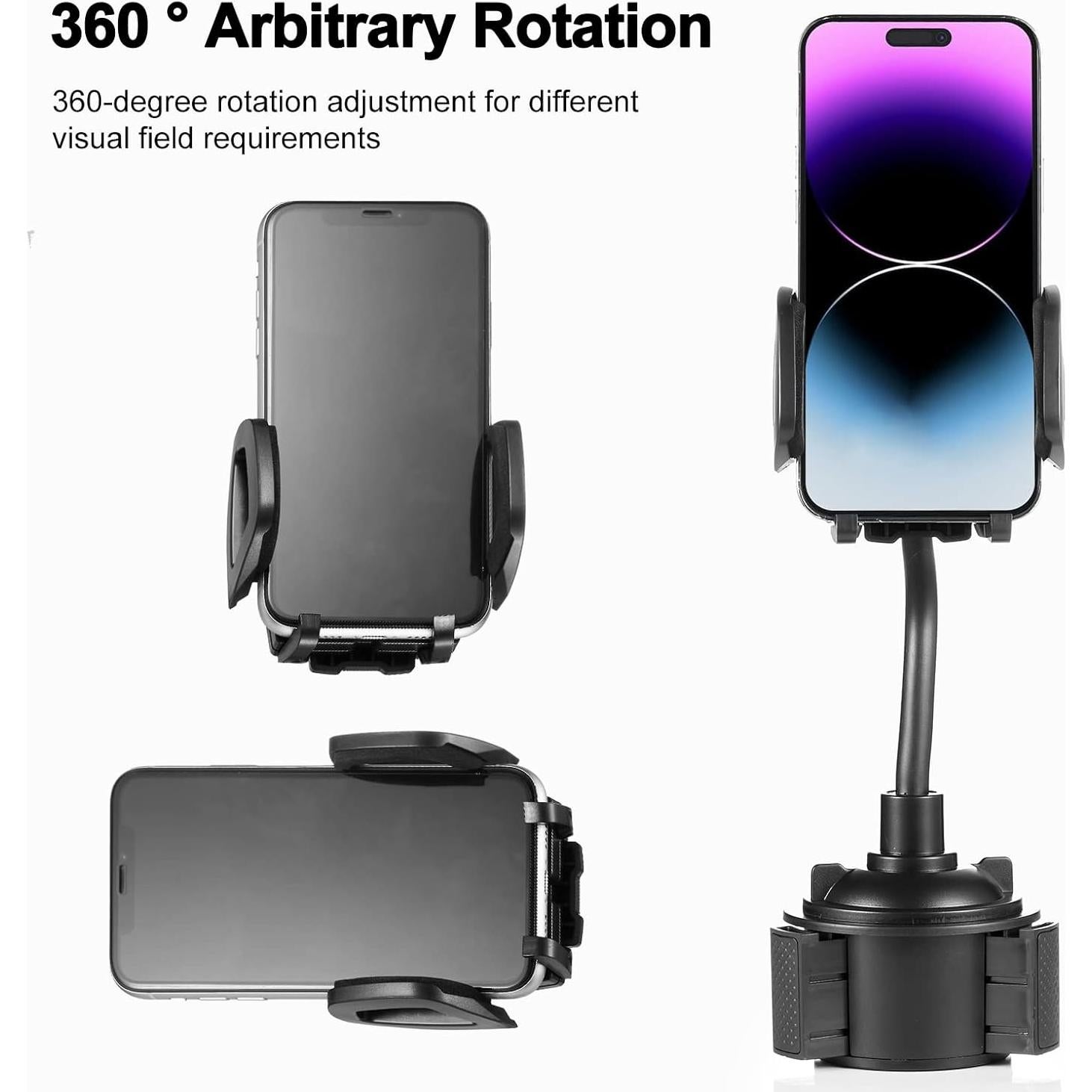 Soporte para Teléfono en Portavasos YUHENG Ajustable 360°