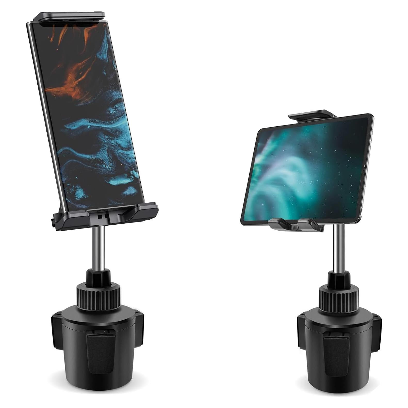 Soporte para Teléfono y Tablet en Portavasos leQuiven - Ajustable, Negro
