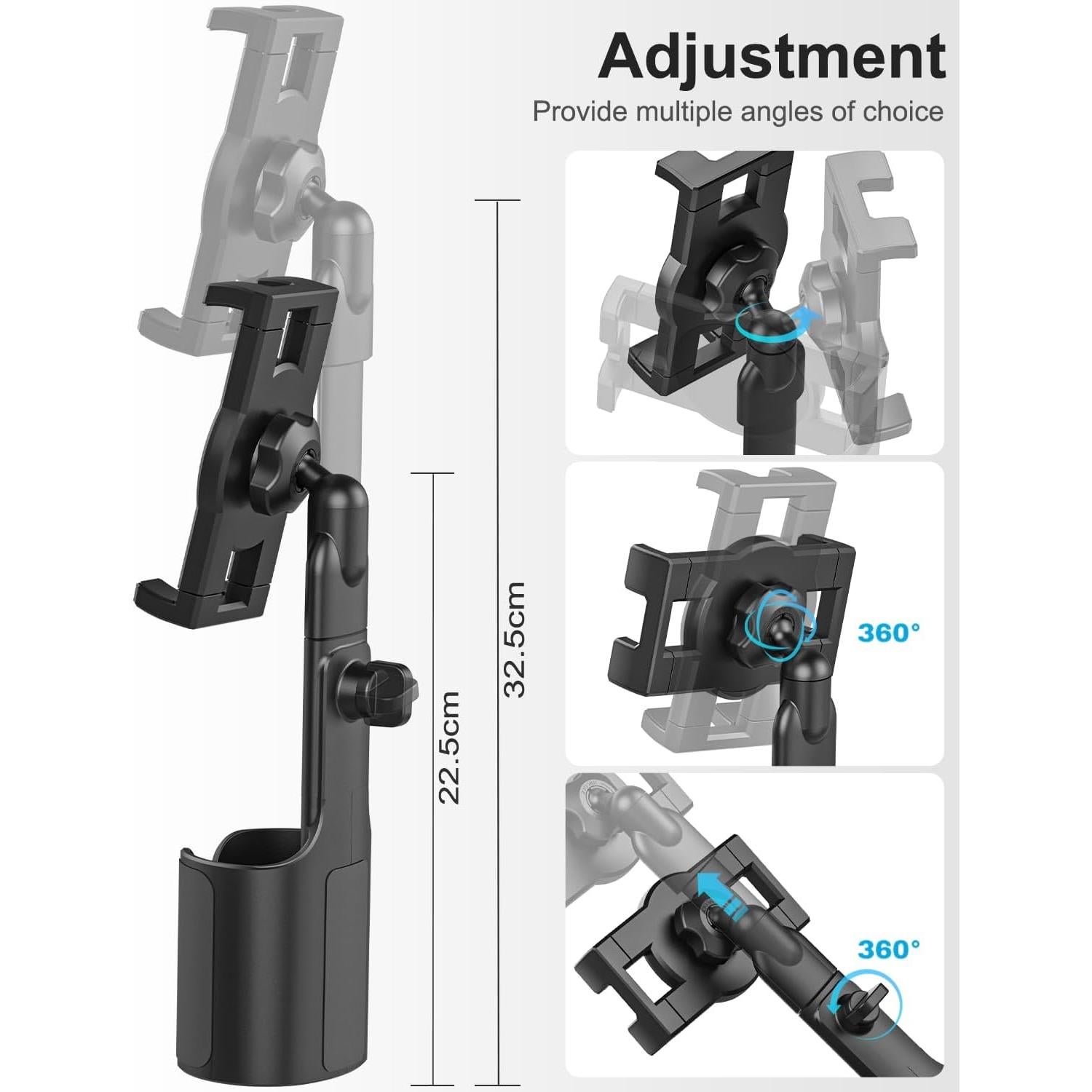 Soporte para Tablet en Portavasos Phichy Ajustable 4.7-13"