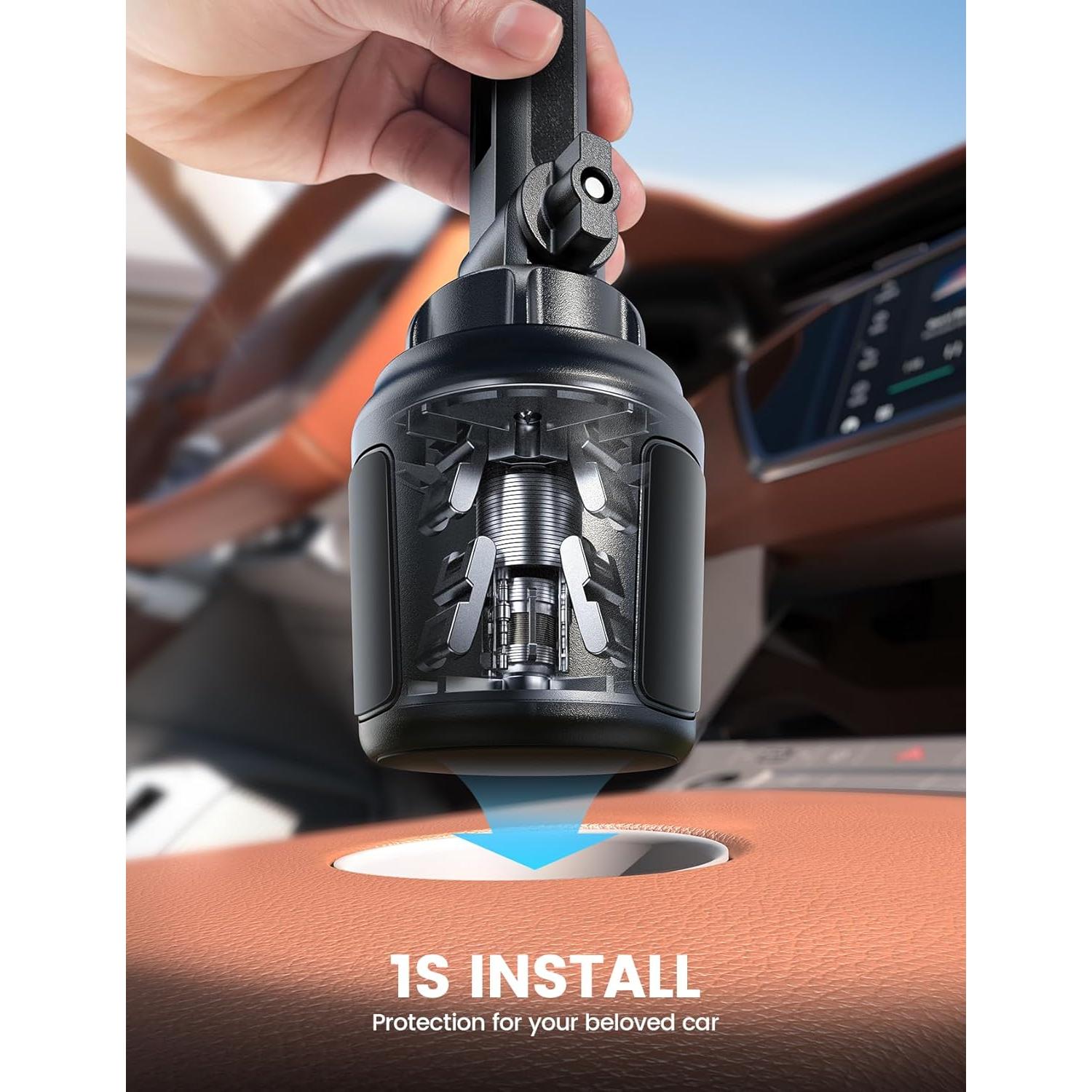 Soporte para teléfono Lamicall ajustable para coche - Negro