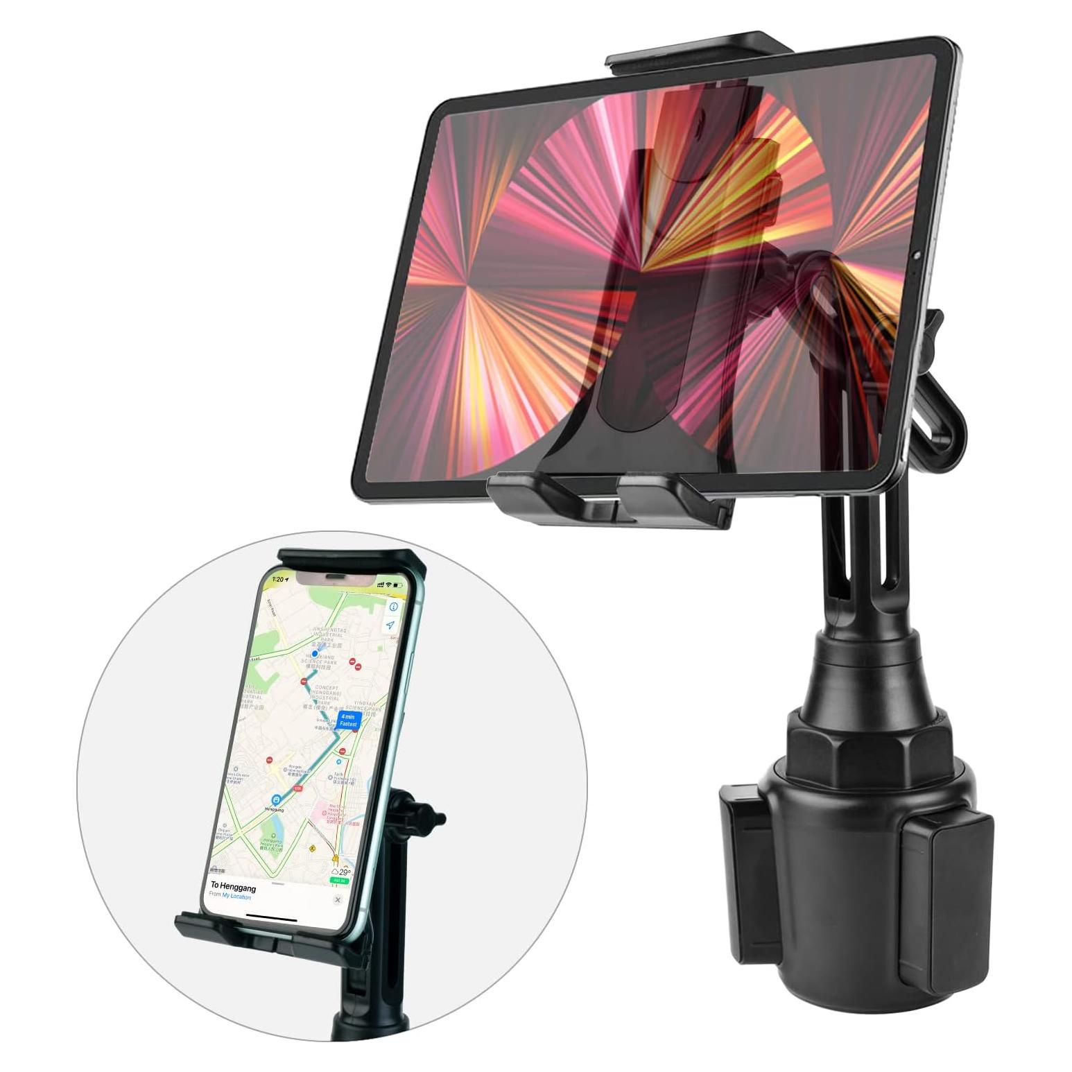 Soporte para teléfono y tablet en taza de coche leQuiven - Negro