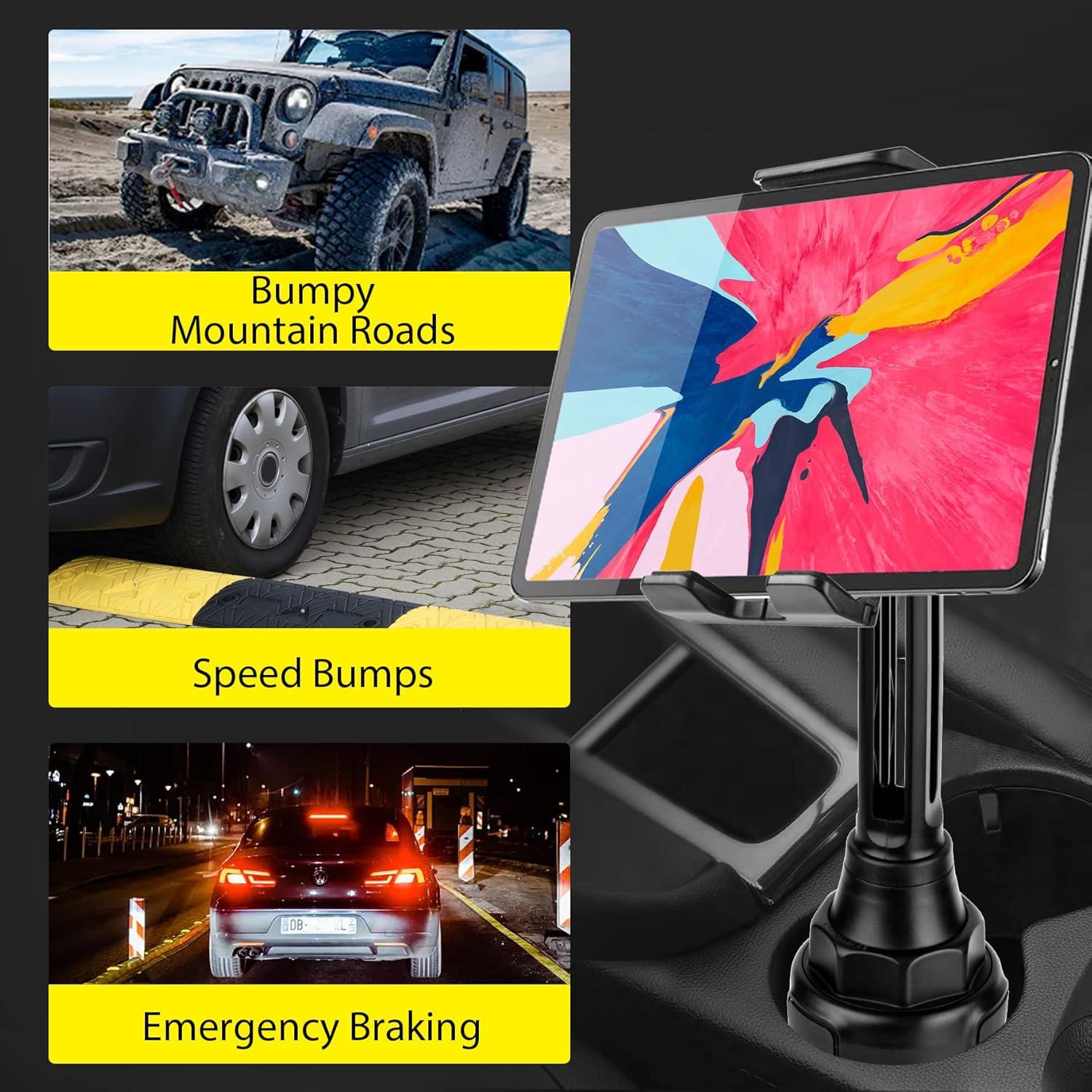 Soporte para teléfono y tablet en taza de coche leQuiven - Negro