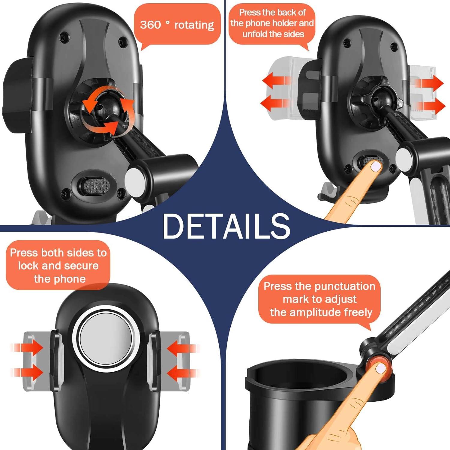 Soporte para Taza de Coche Tallew 2 en 1 Ajustable 360°