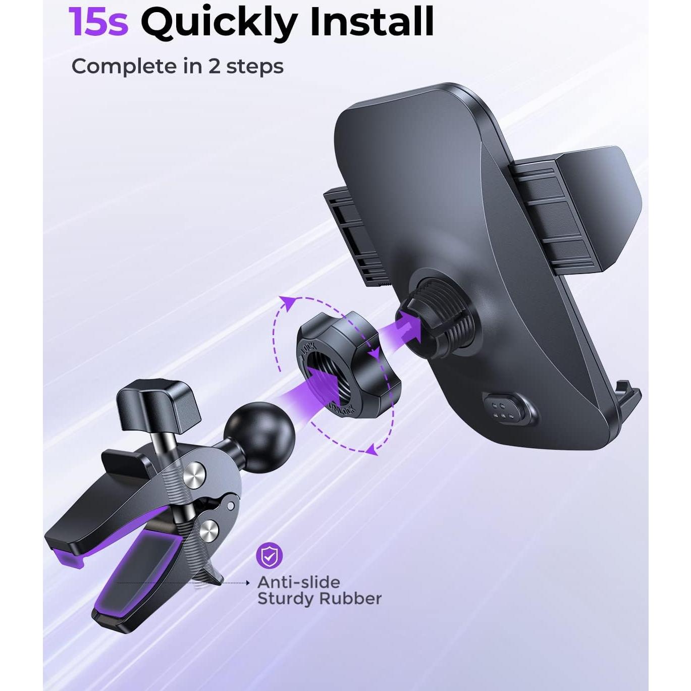 Soporte para Teléfono de Coche Tollefe - Compatible con Fundas Gruesas