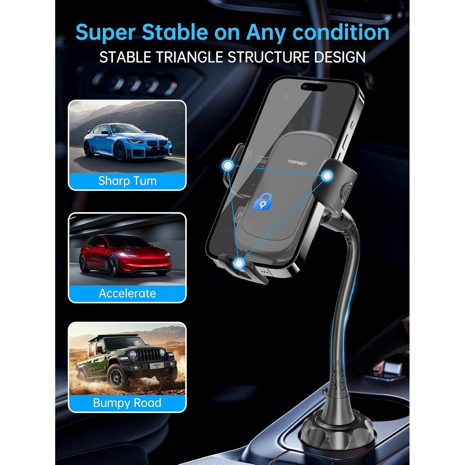 Soporte para teléfono TOPGO para coche ajustable 10.16 cm