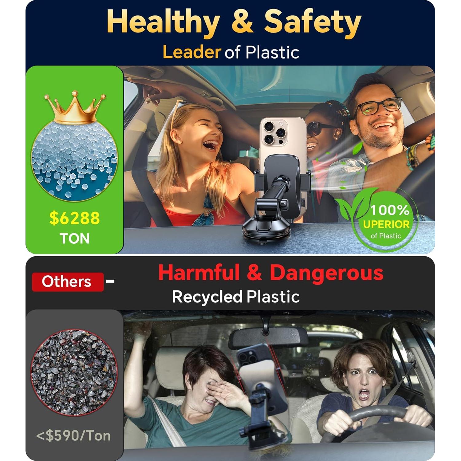 Soporte para Teléfono de Coche Coolpow XP19 Ajustable 360°