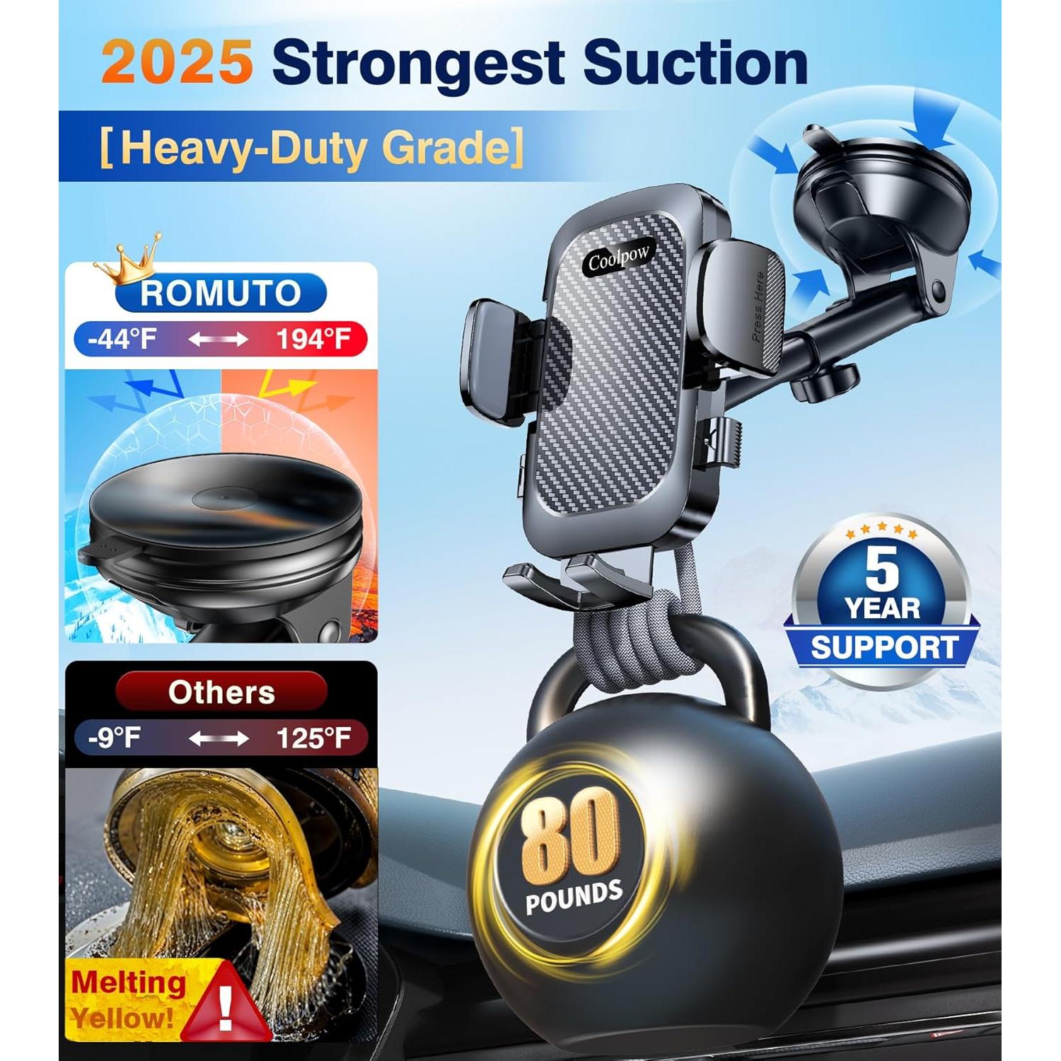 Soporte para Teléfono de Coche Coolpow XP19 Ajustable 360°