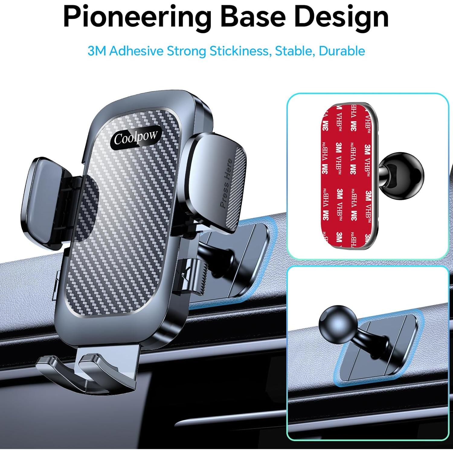 Soporte para Teléfono de Coche Coolpow XP19 Ajustable 360°