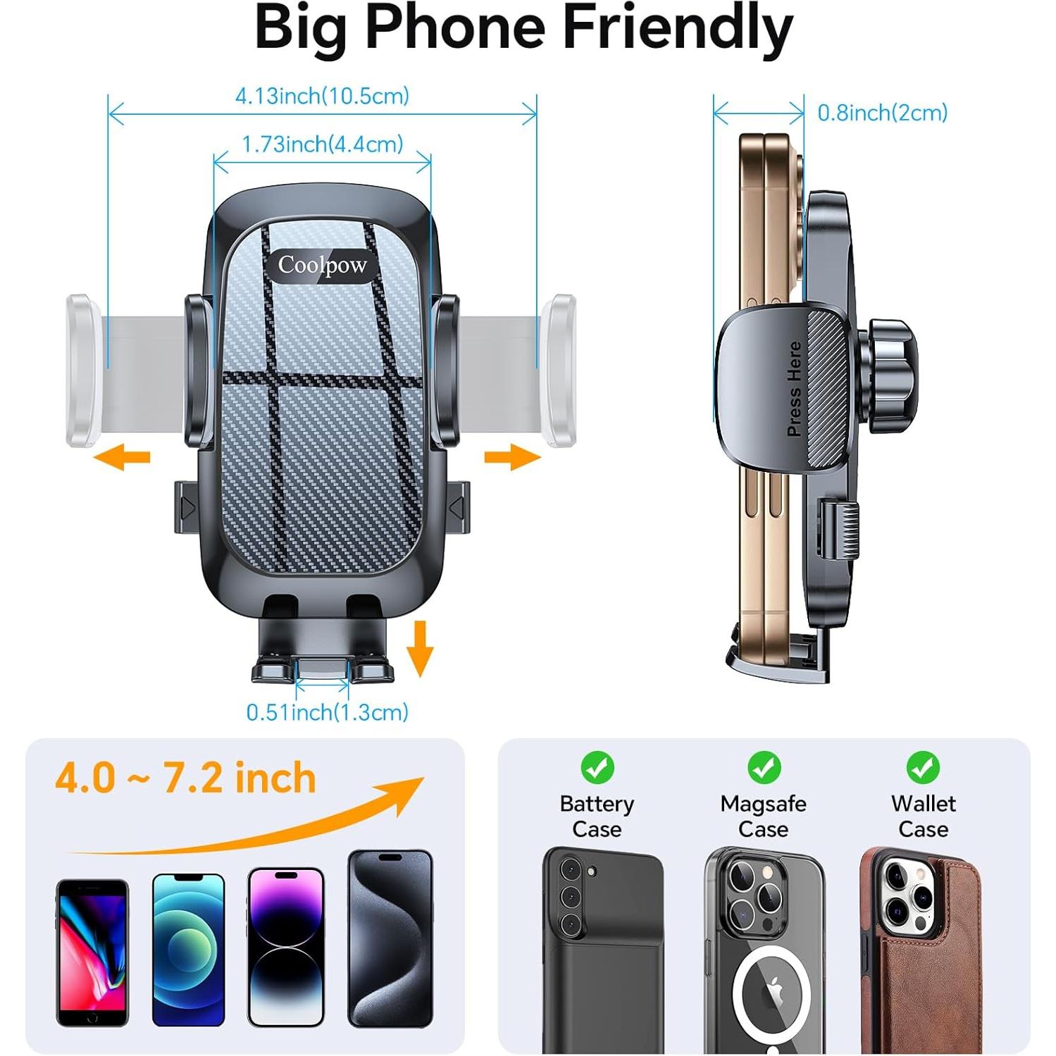 Soporte para Teléfono de Coche Coolpow XP19 Ajustable 360°