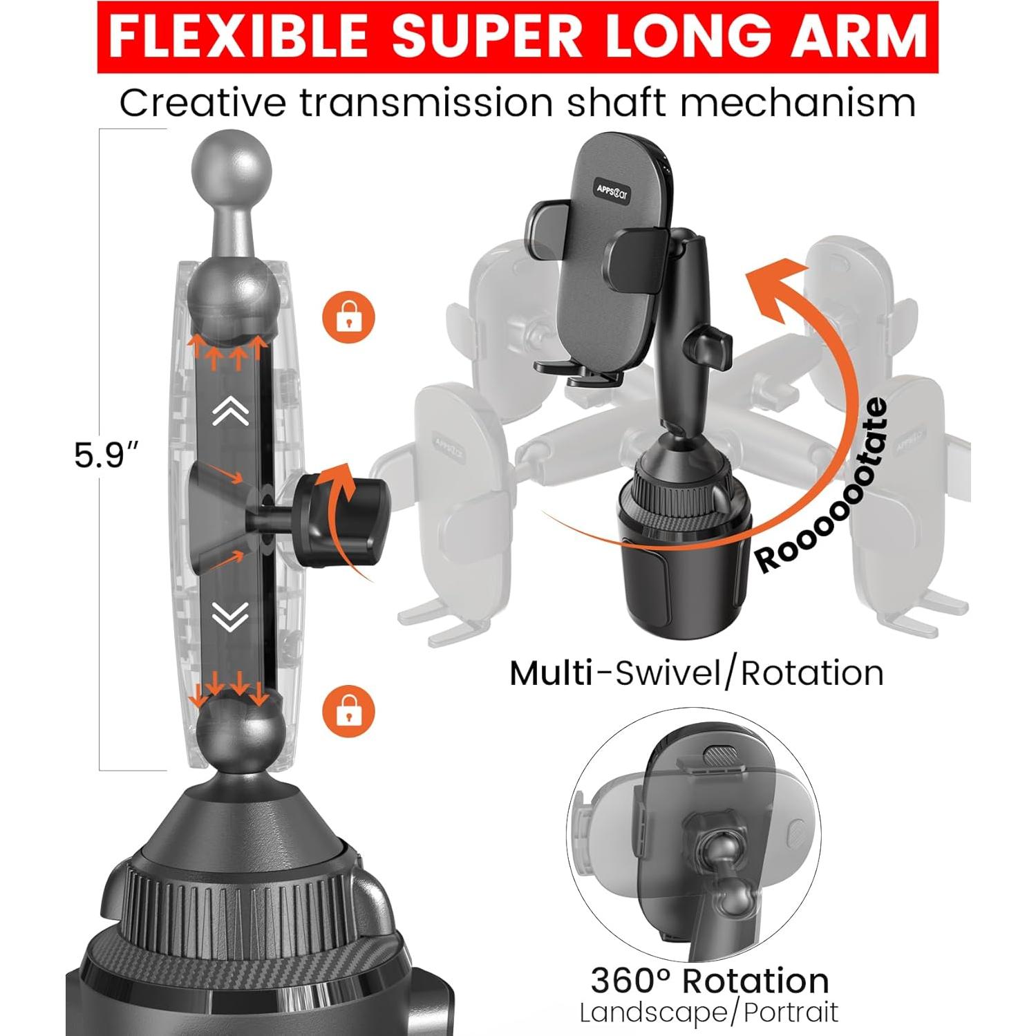 Soporte para Teléfono de Taza Wiiki-Tech Ajustable para Auto
