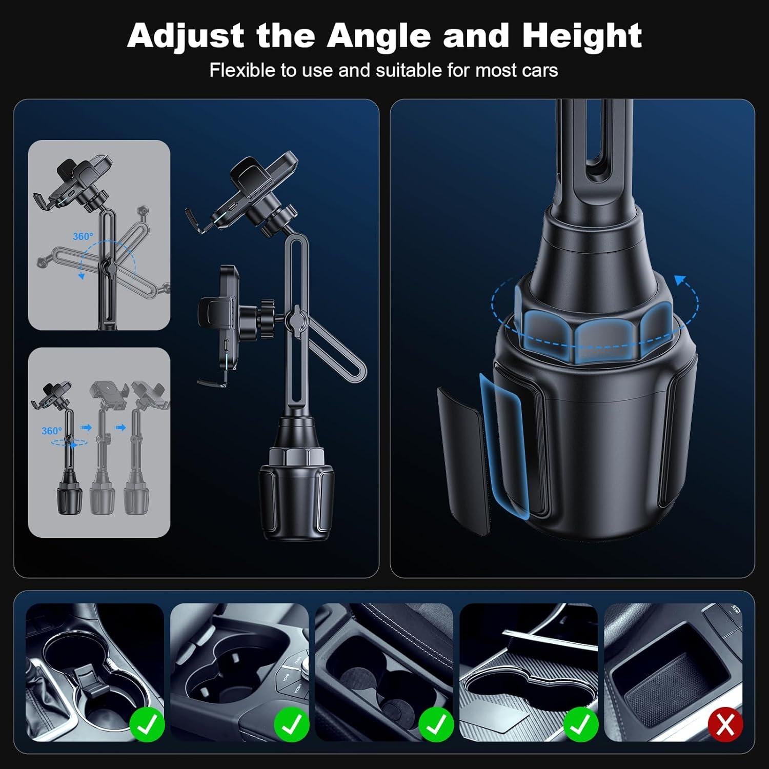 Cargador Inalámbrico para Automóvil 15W Soporte Ajustable WX33