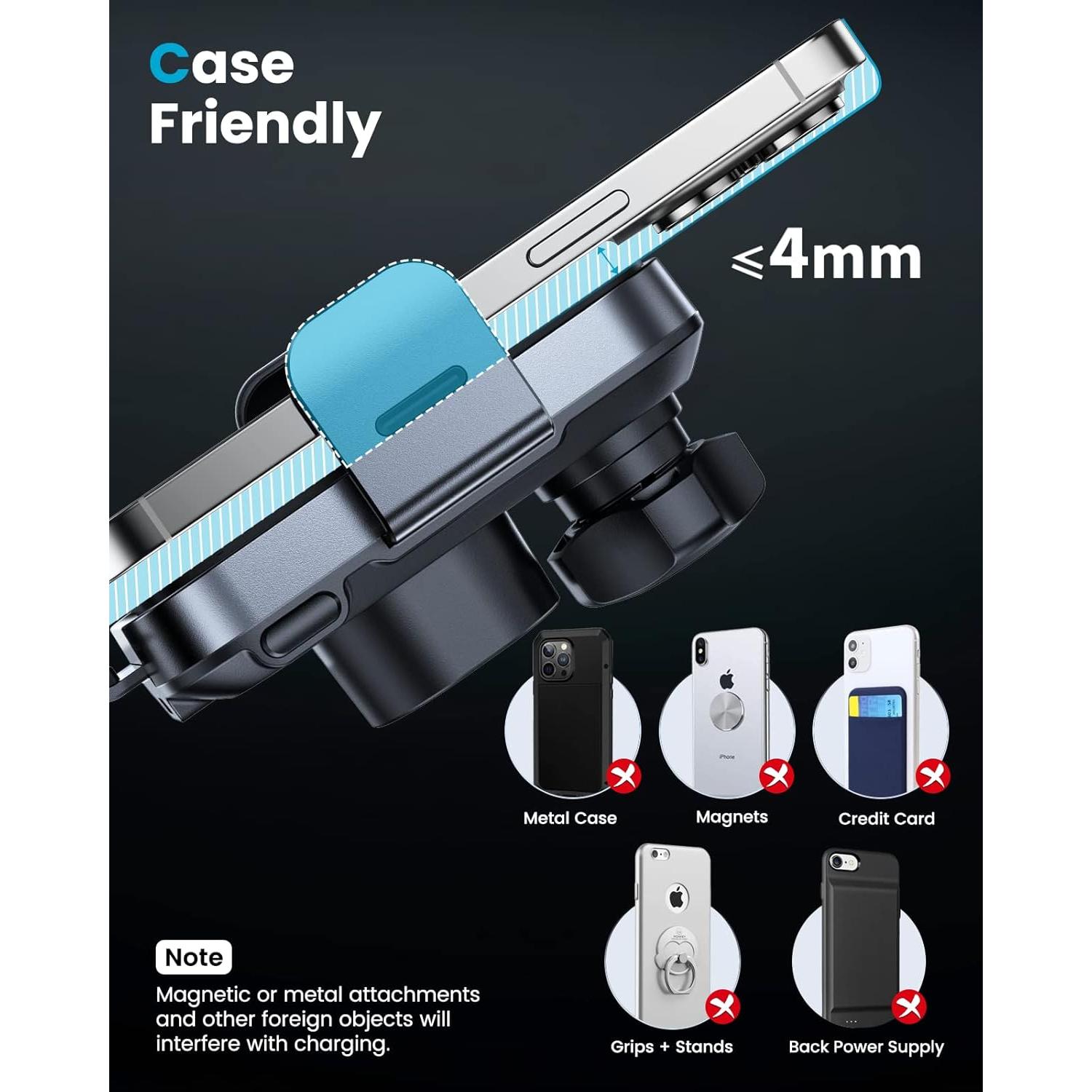 Cargador Inalámbrico para Auto APPS2Car 15W Doble Bobina