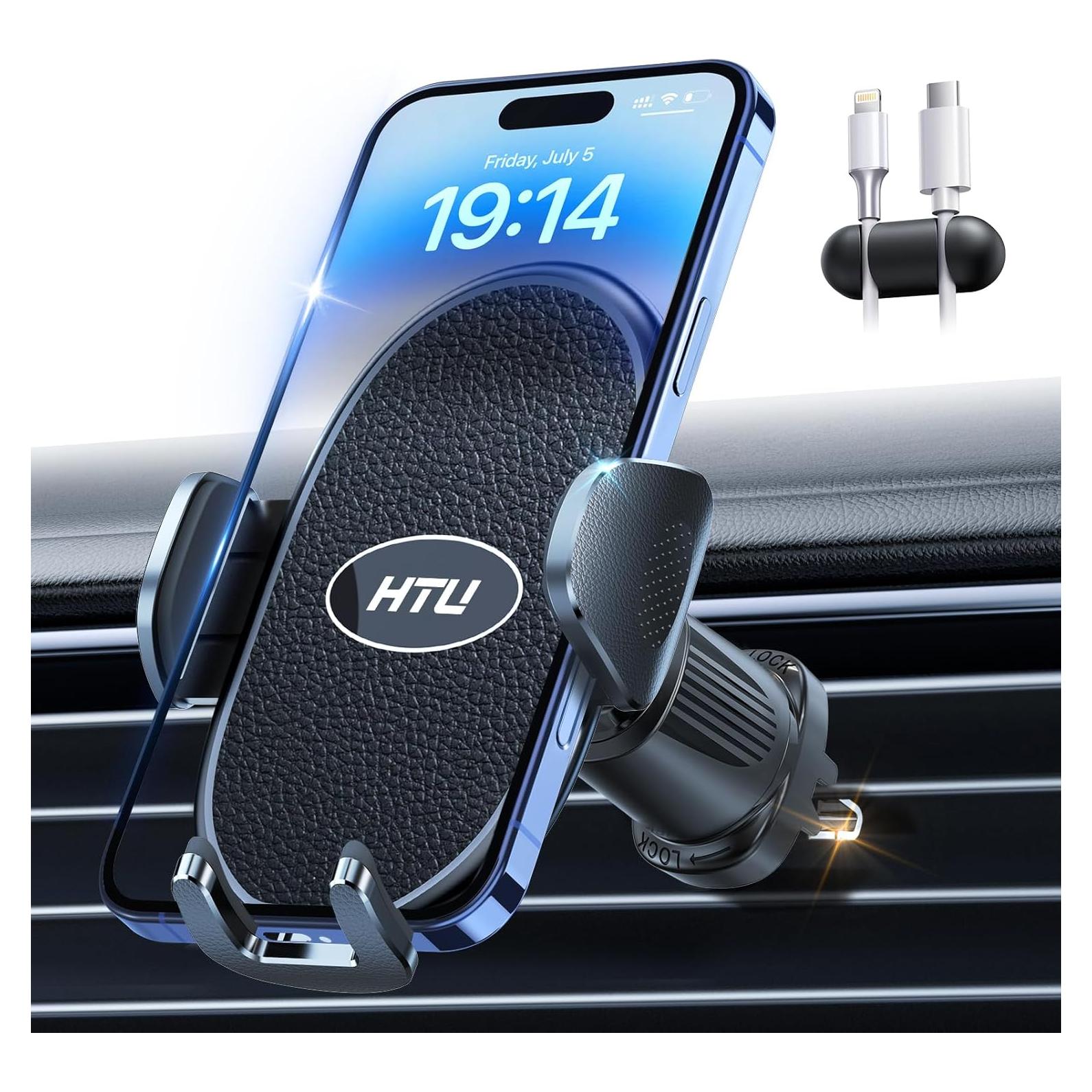 Soporte para Teléfono de Auto HTU Ajustable 360° Negro