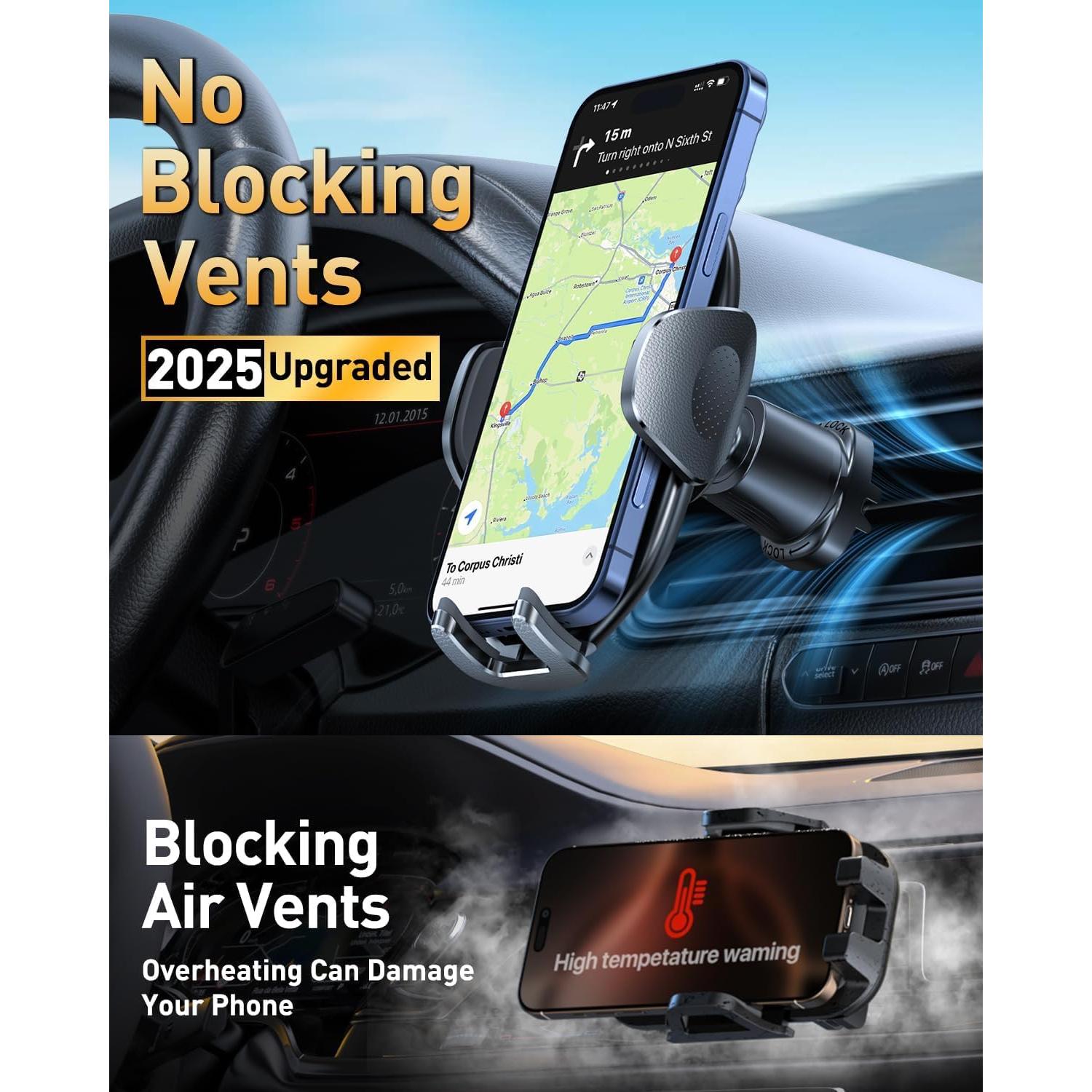 Soporte para Teléfono de Auto HTU Ajustable 360° Negro