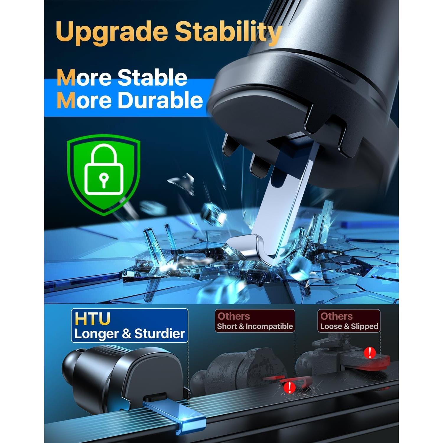 Soporte para Teléfono de Auto HTU Ajustable 360° Negro