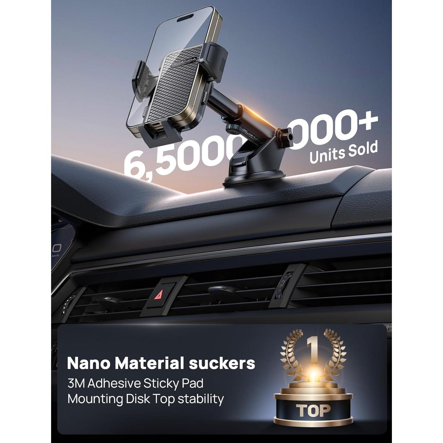 Soporte de Teléfono Ajustable GUANDA para Coche - Negro