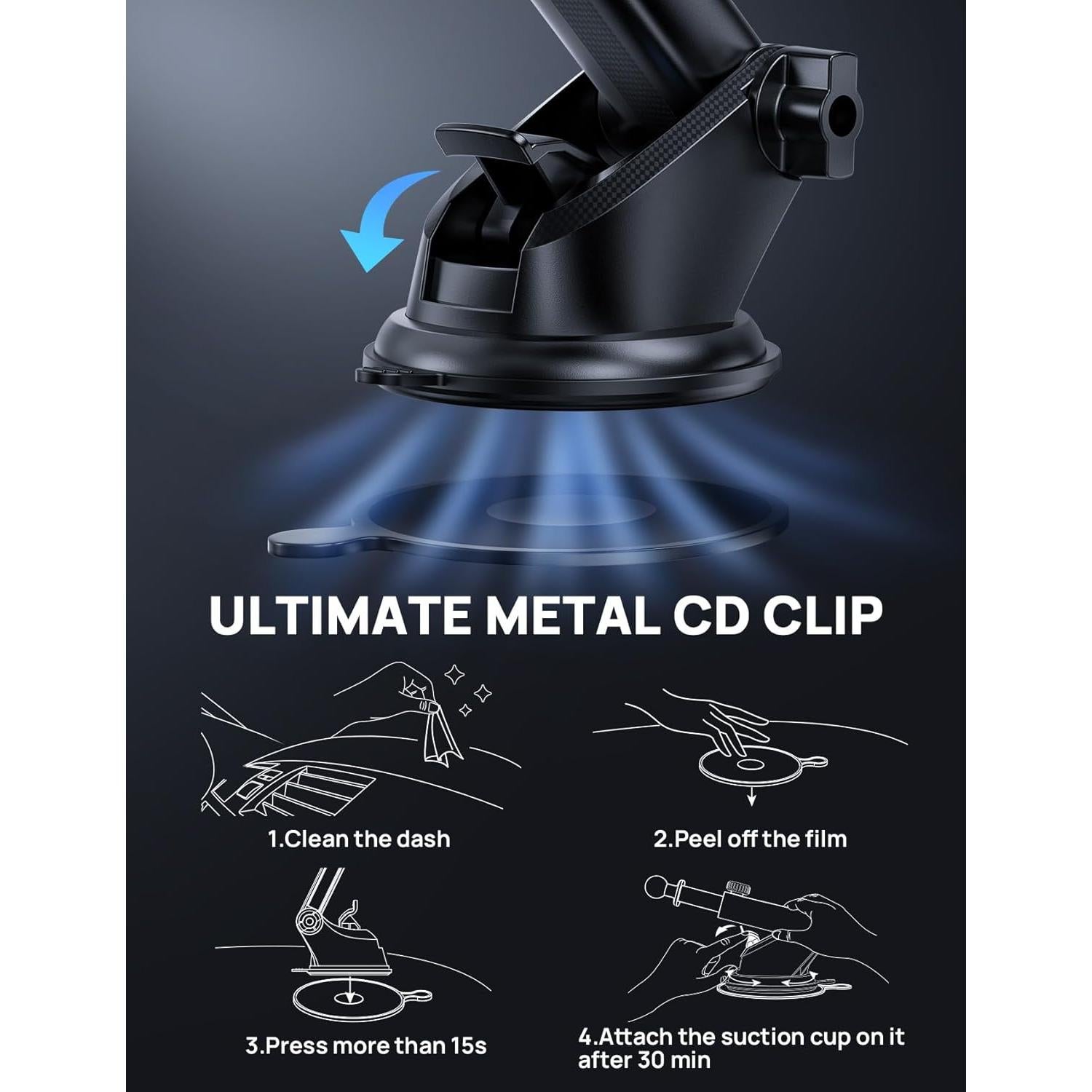 Soporte de Teléfono Ajustable GUANDA para Coche - Negro