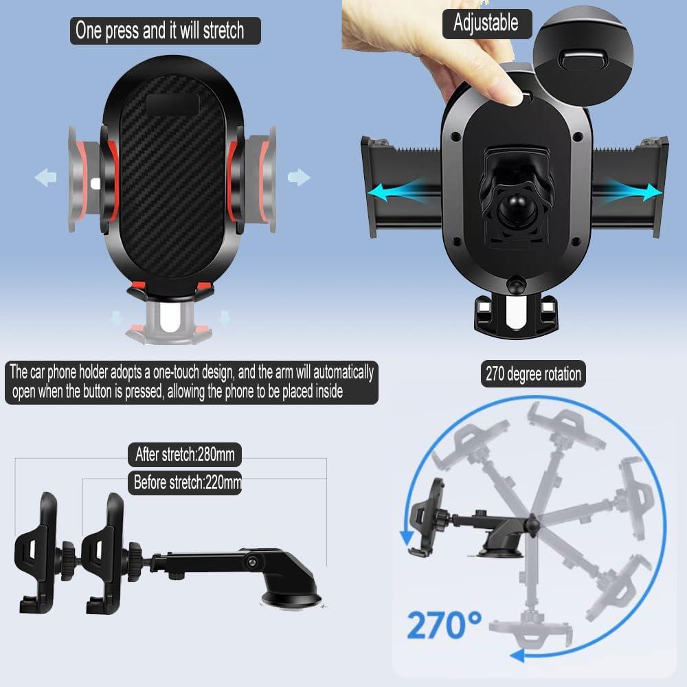 Soporte para Teléfono de Coche JACKNIGHT 3 en 1 Ventosa 29.5kg