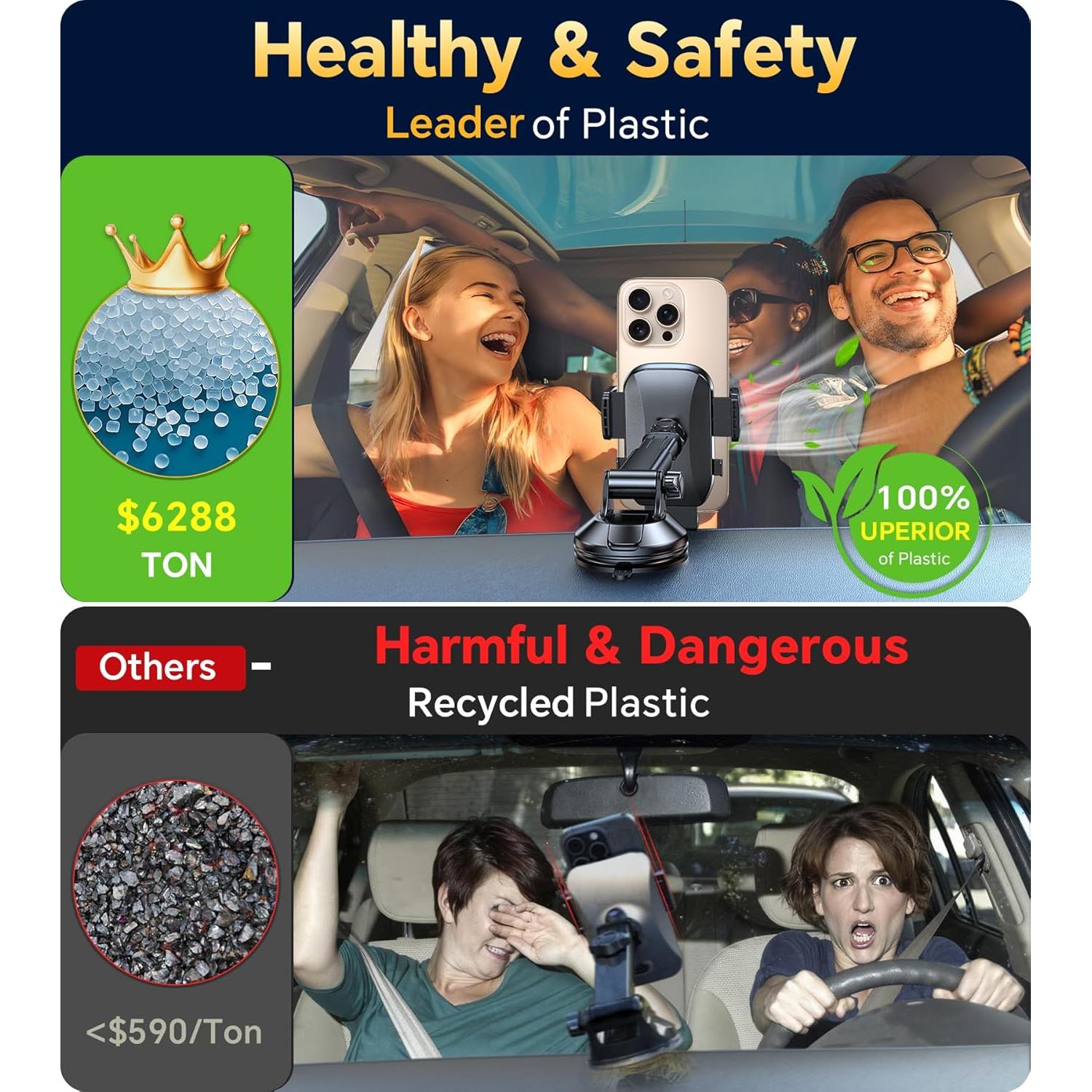 Car Phone Holder Mount【Windshield+Vent+Dash】Suction Cup Phone Holders for Your Car Phone Mount【Powerful Suction】Cell Phone Mounts for Truck Stand Dashboard car mount for iPhone 16 15 14 Pro Max