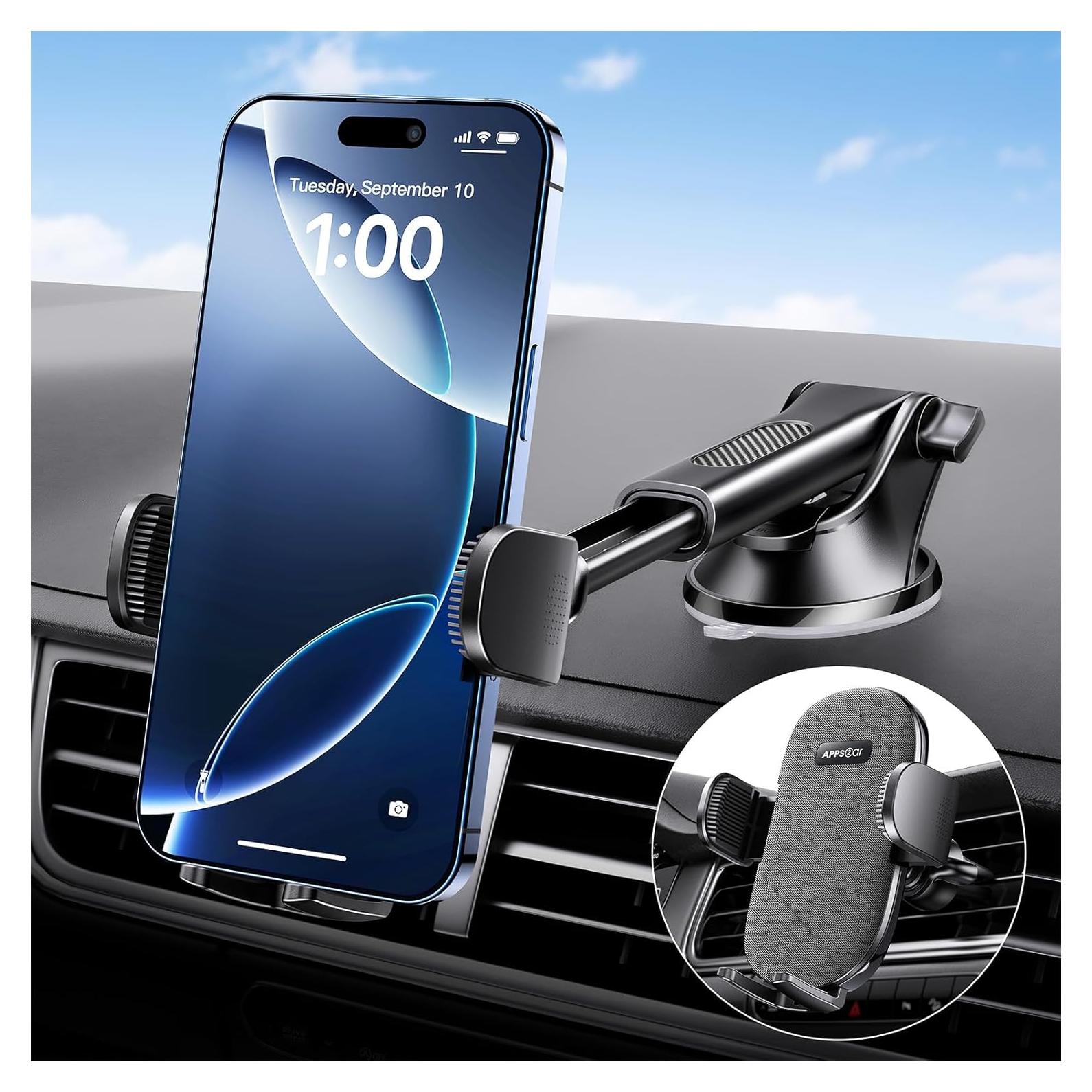 Soporte para Teléfono de Automóvil APPS2Car 3 en 1 Negro