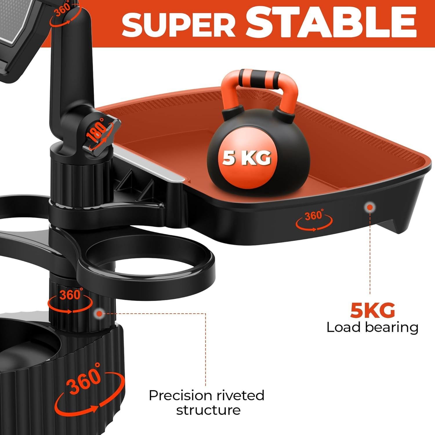 Soporte para Taza de Coche ITPY Universal 6-en-1 con Bandeja