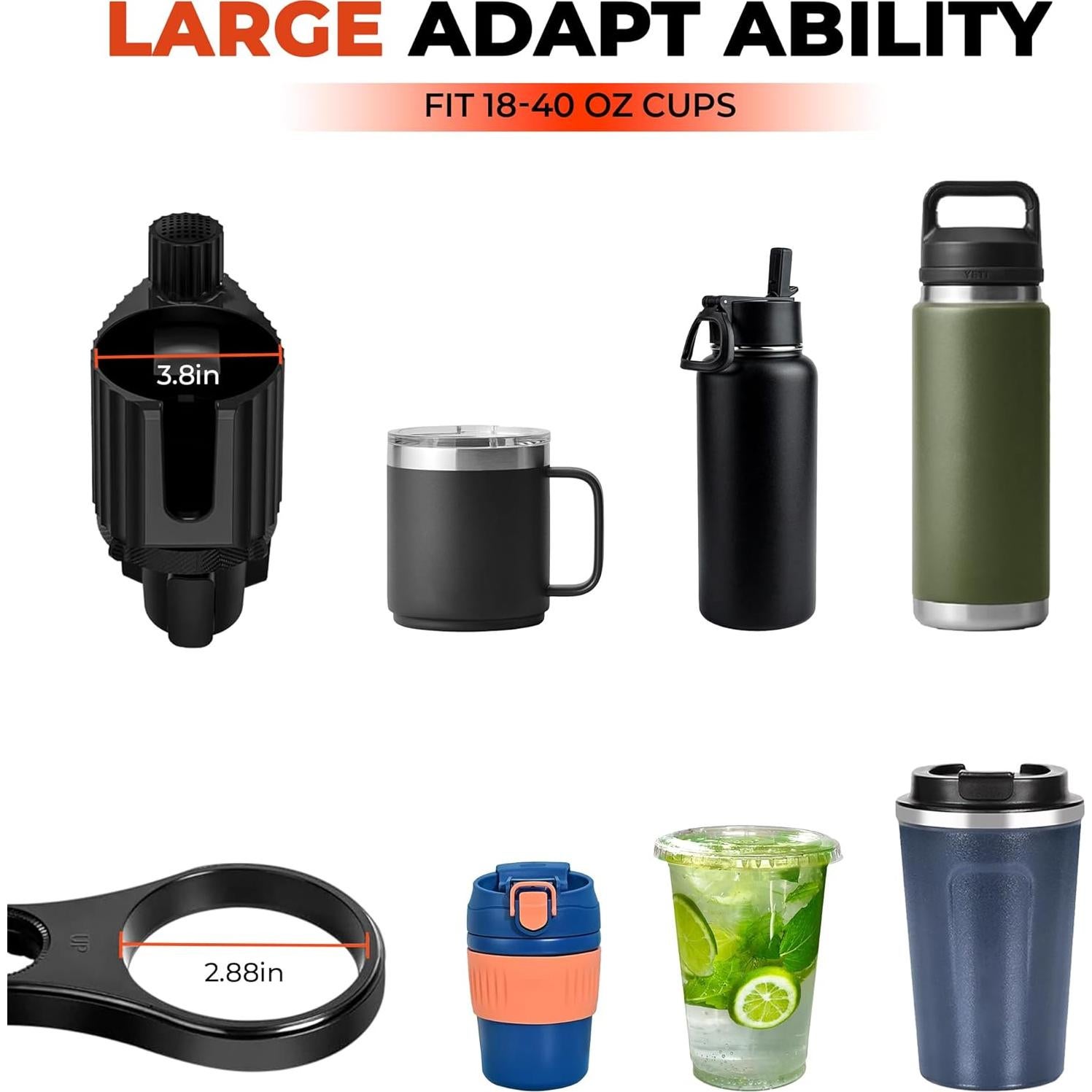 Soporte para Taza de Coche ITPY Universal 6-en-1 con Bandeja