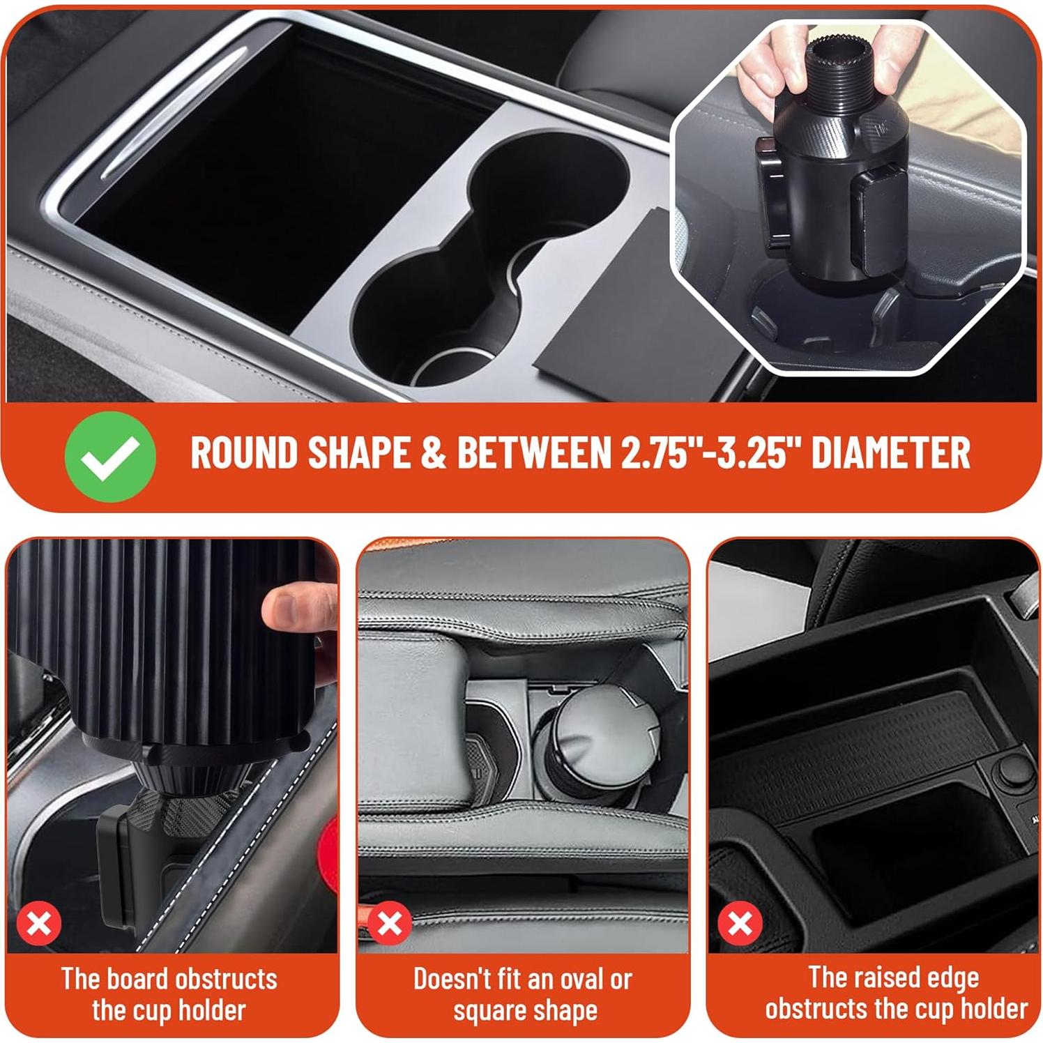 Soporte para Taza de Coche ITPY Universal 6-en-1 con Bandeja