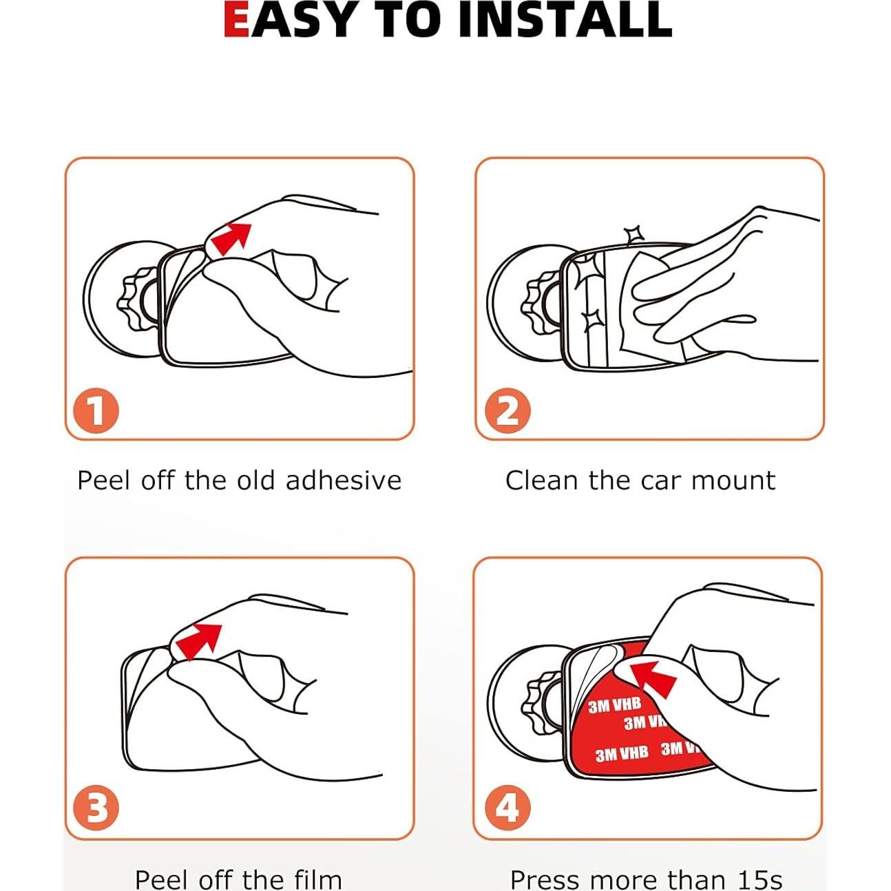 Almohadillas Adhesivas 3M eSamcore para Soporte de Coche - Paquete de 3