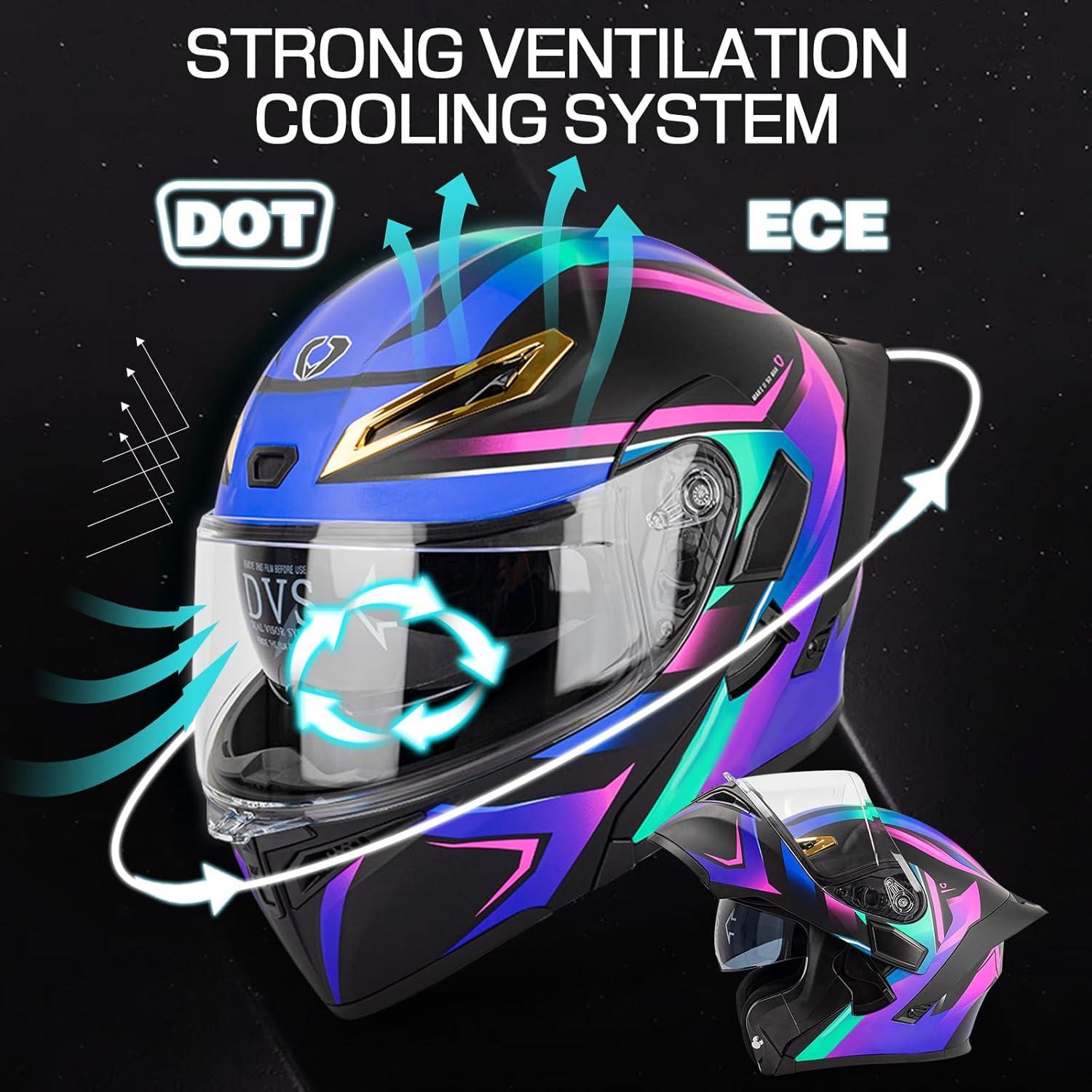 Casco Modular Bluetooth Qngjizhue Doble Máscara 63-64 cm