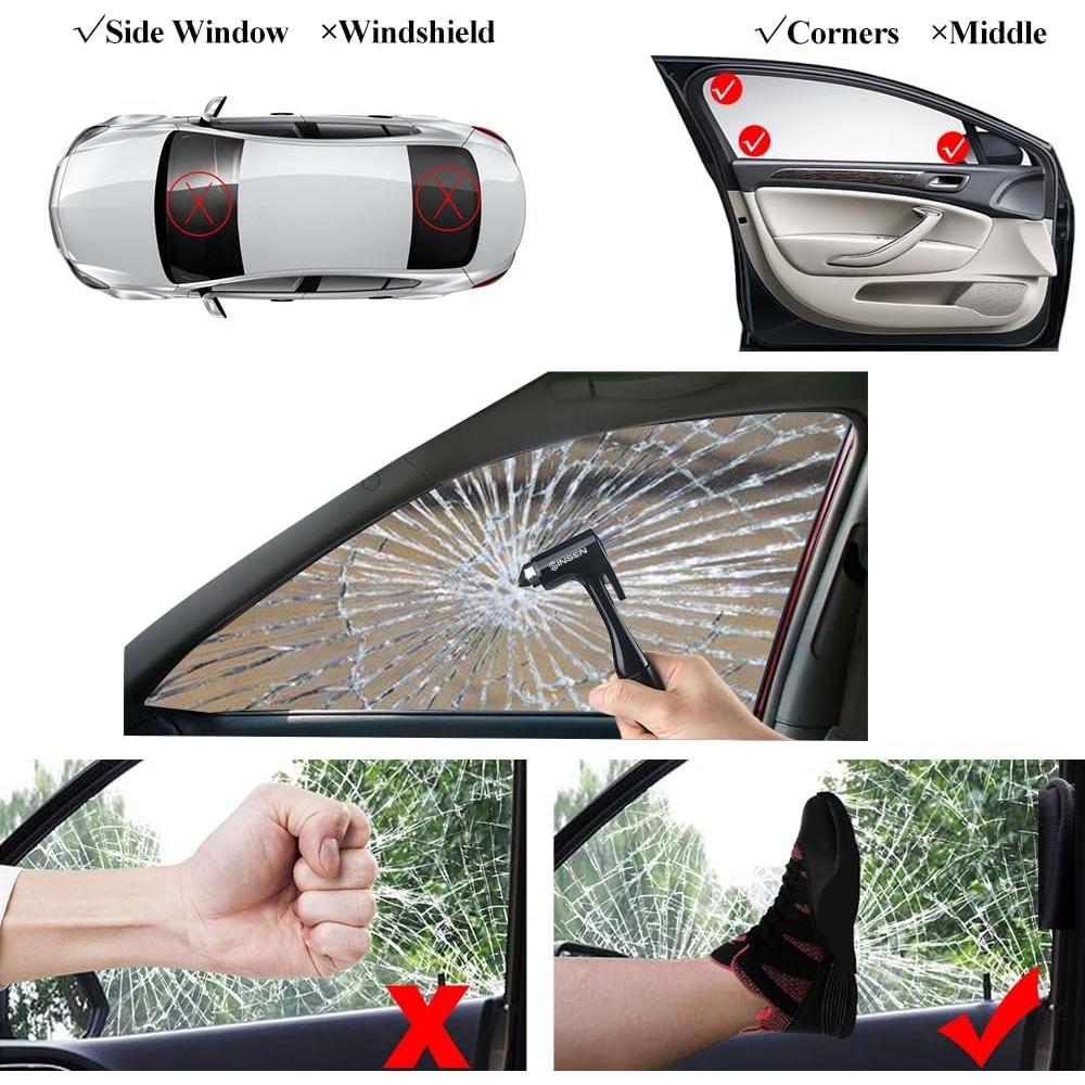 Herramienta de Escape de Emergencia SINSEN, Rompe Ventana y Corta Cinturón