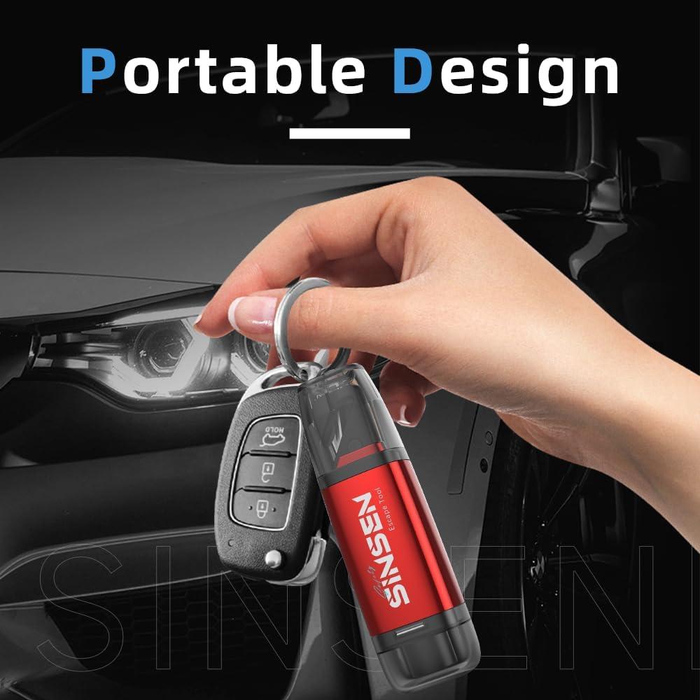 SINSEN Car Safety Hammer and Mini Window Breaker Seat Belt Cutter Tool, Portable Emergency Escape Tool