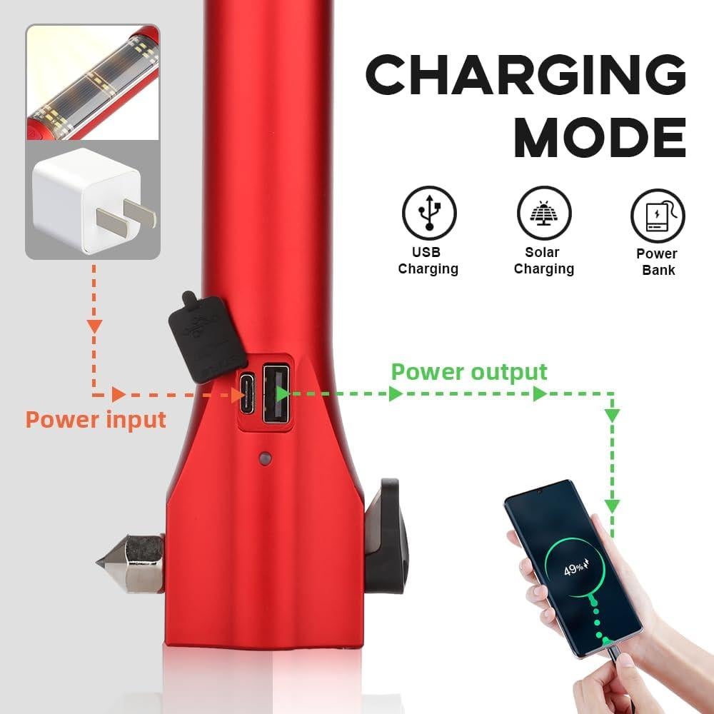 Martillo de Seguridad SINSEN para Automóvil con Rompedor de Ventanas y Cortador de Cinturón